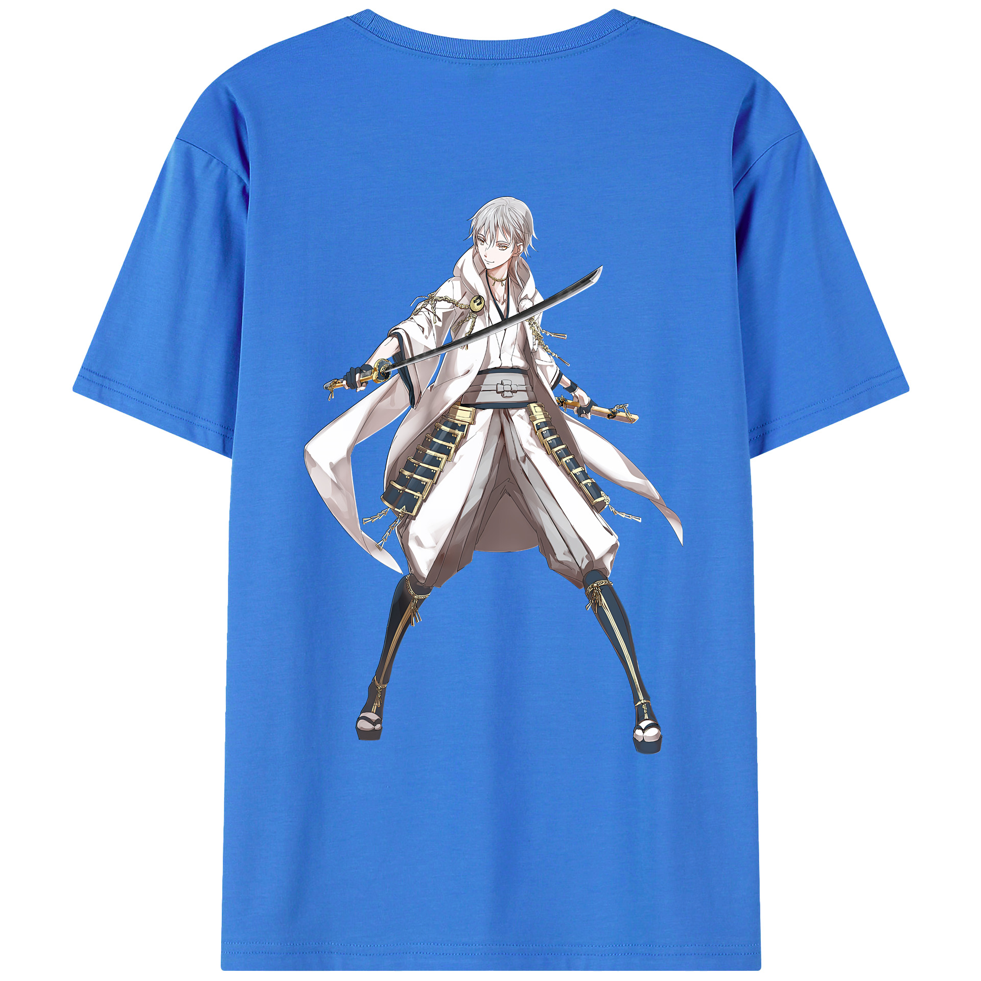 （画像用） 刀剣乱舞 Touken Ranbu 綿100％ メンズ半袖Tシャツ（バックプリント） 通気性