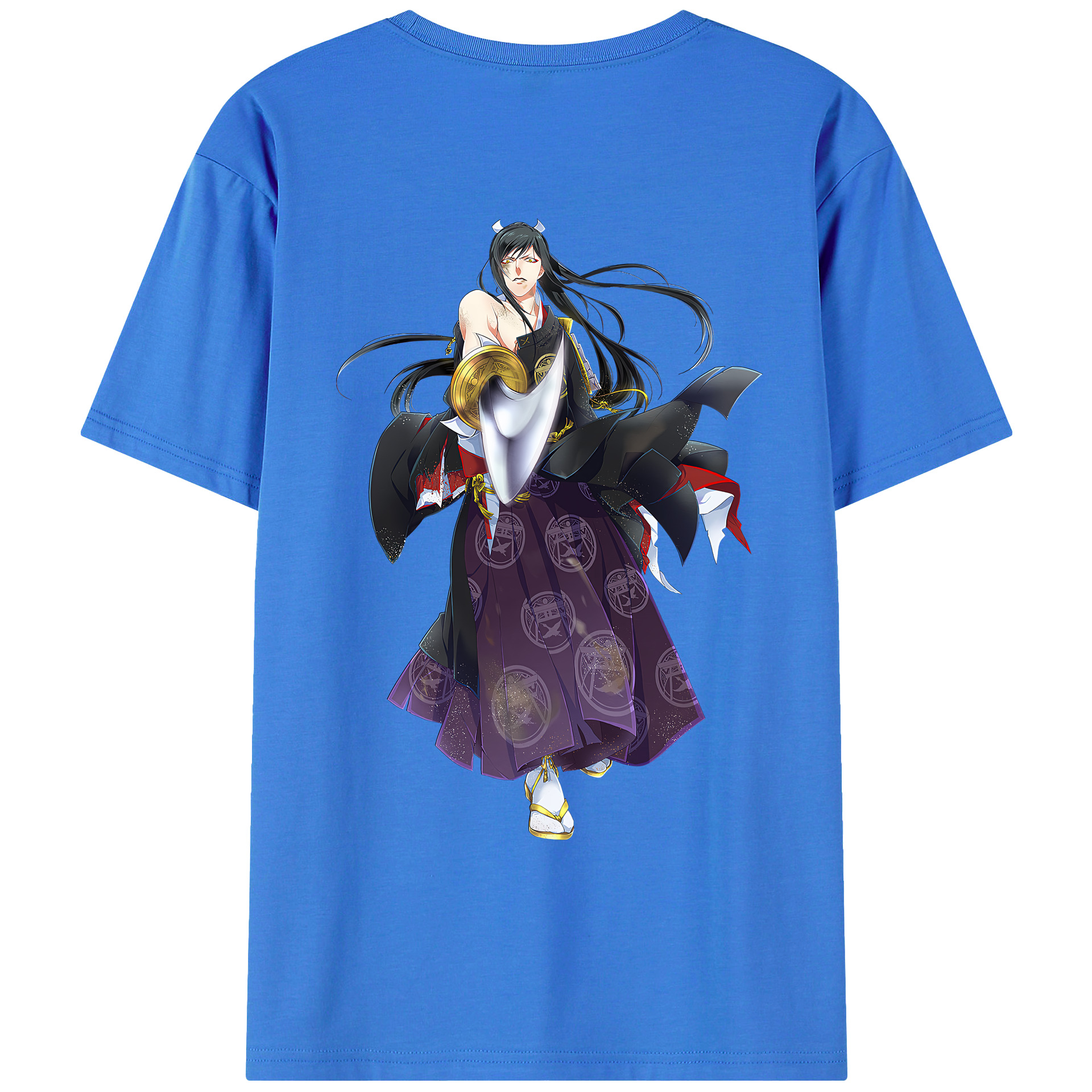 （画像用） 刀剣乱舞 Touken Ranbu 綿100％ メンズ半袖Tシャツ（バックプリント） 通気性