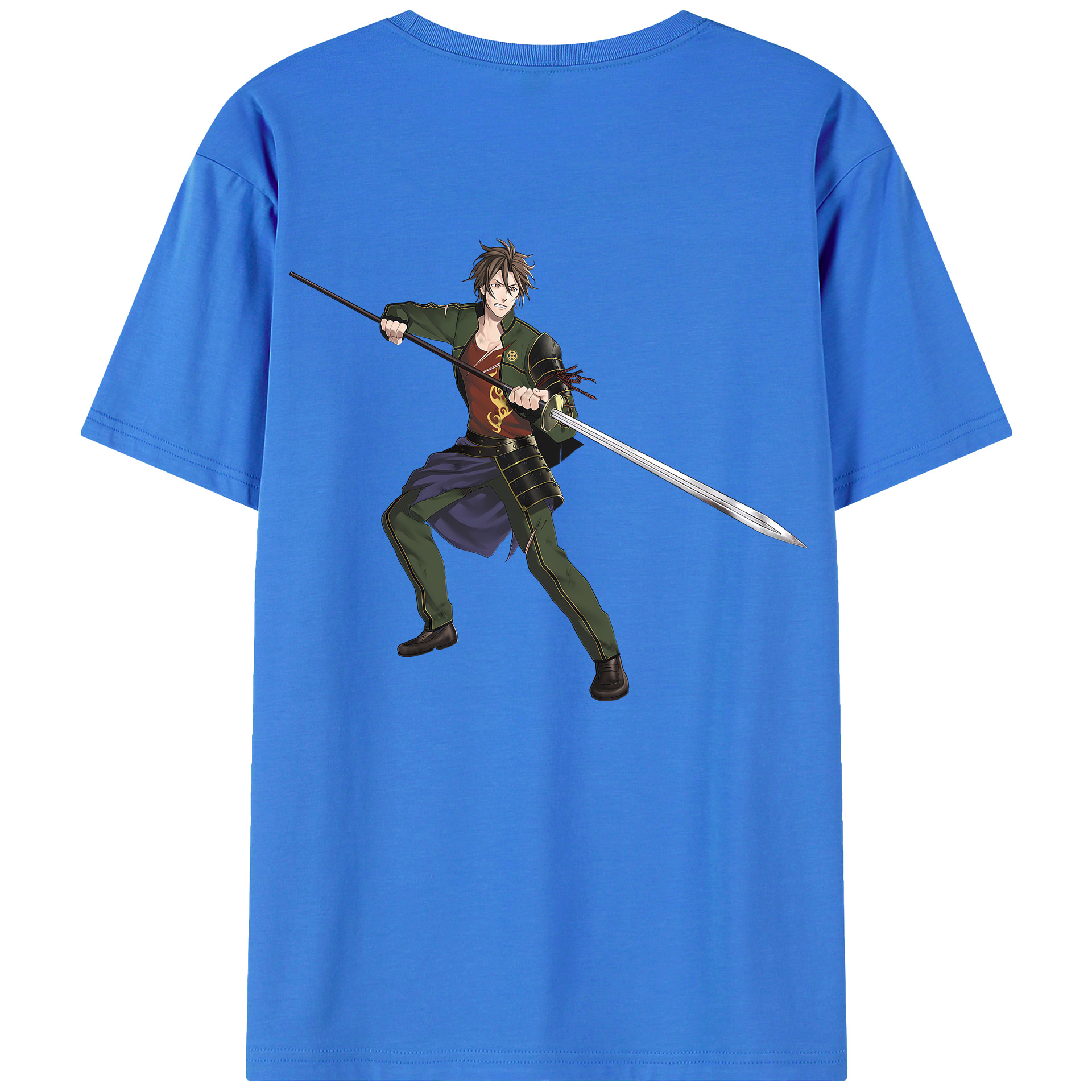 （画像用） 刀剣乱舞 Touken Ranbu 綿100％ メンズ半袖Tシャツ（バックプリント） 通気性