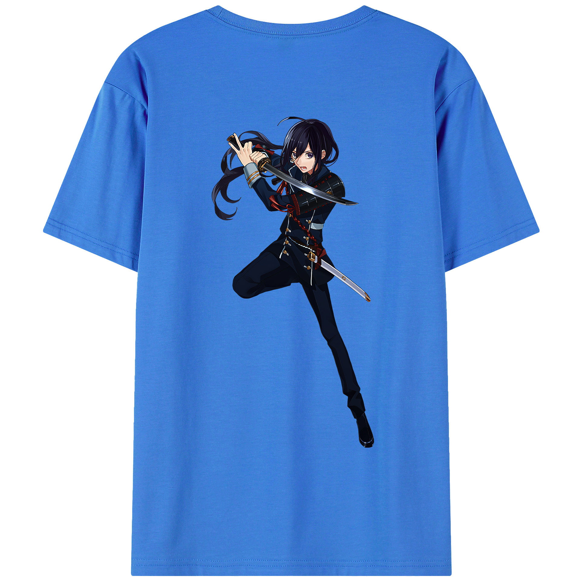 （画像用） 刀剣乱舞 Touken Ranbu 綿100％ メンズ半袖Tシャツ（バックプリント） 通気性