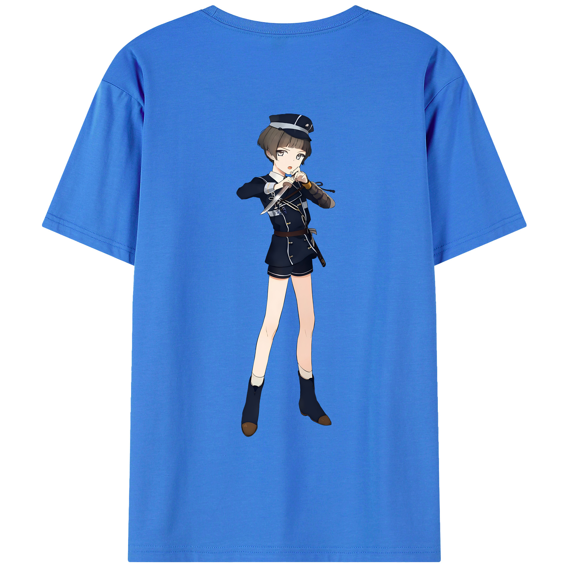 （画像用） 刀剣乱舞 Touken Ranbu 綿100％ メンズ半袖Tシャツ（バックプリント） 通気性