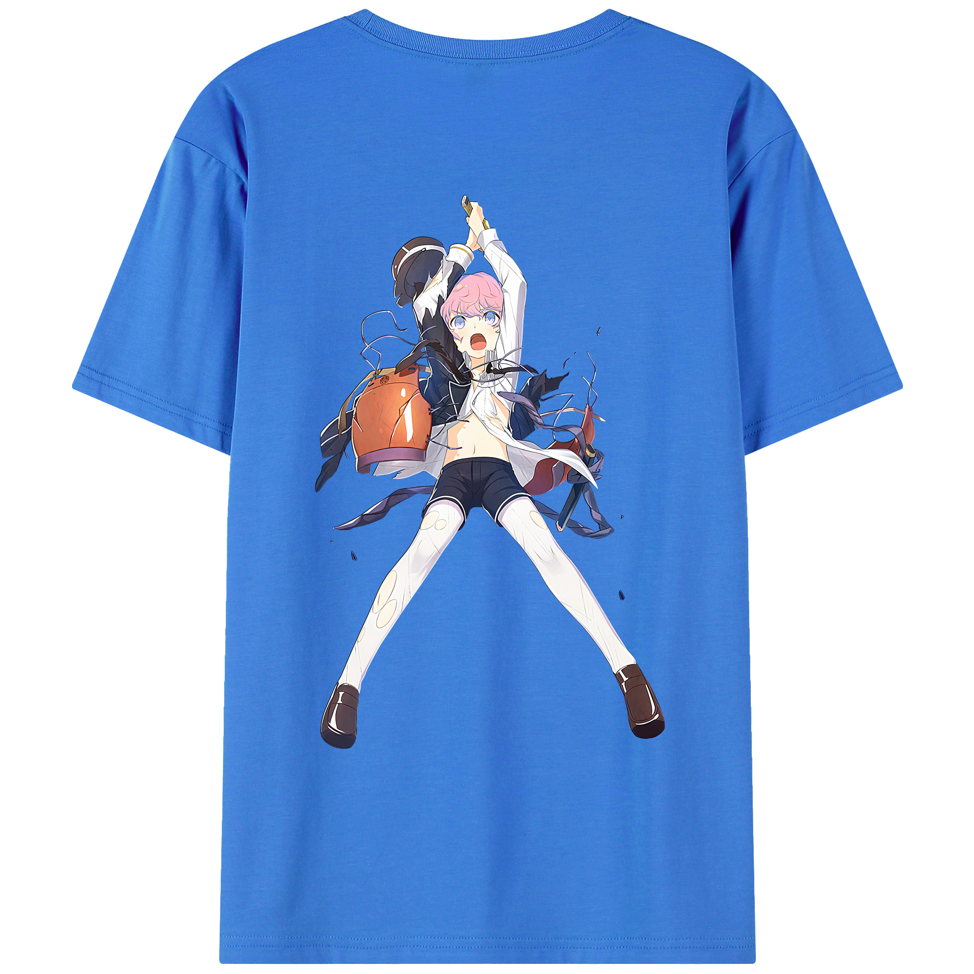 （画像用） 刀剣乱舞 Touken Ranbu 綿100％ メンズ半袖Tシャツ（バックプリント） 通気性