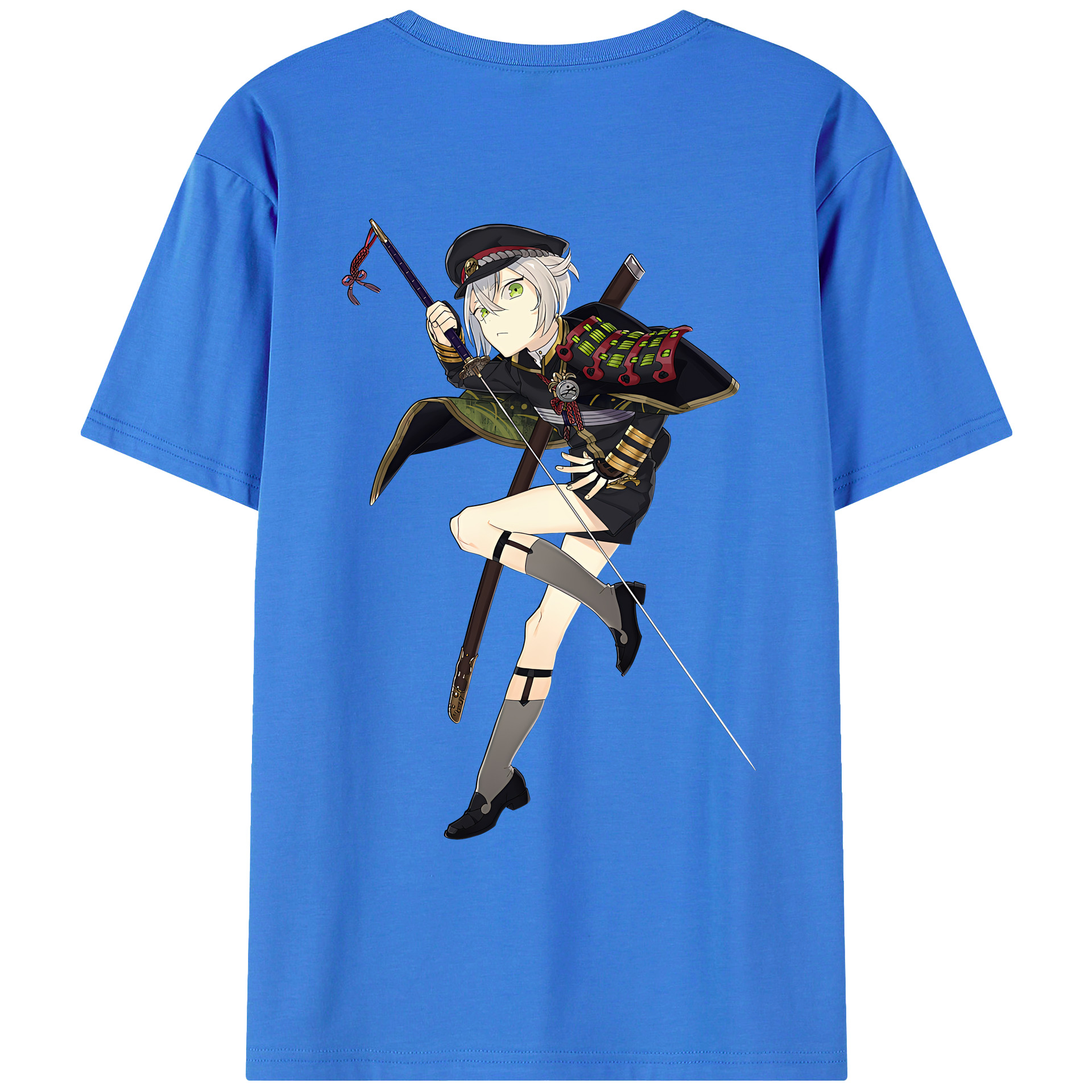 （画像用） 刀剣乱舞 Touken Ranbu 綿100％ メンズ半袖Tシャツ（バックプリント） 通気性