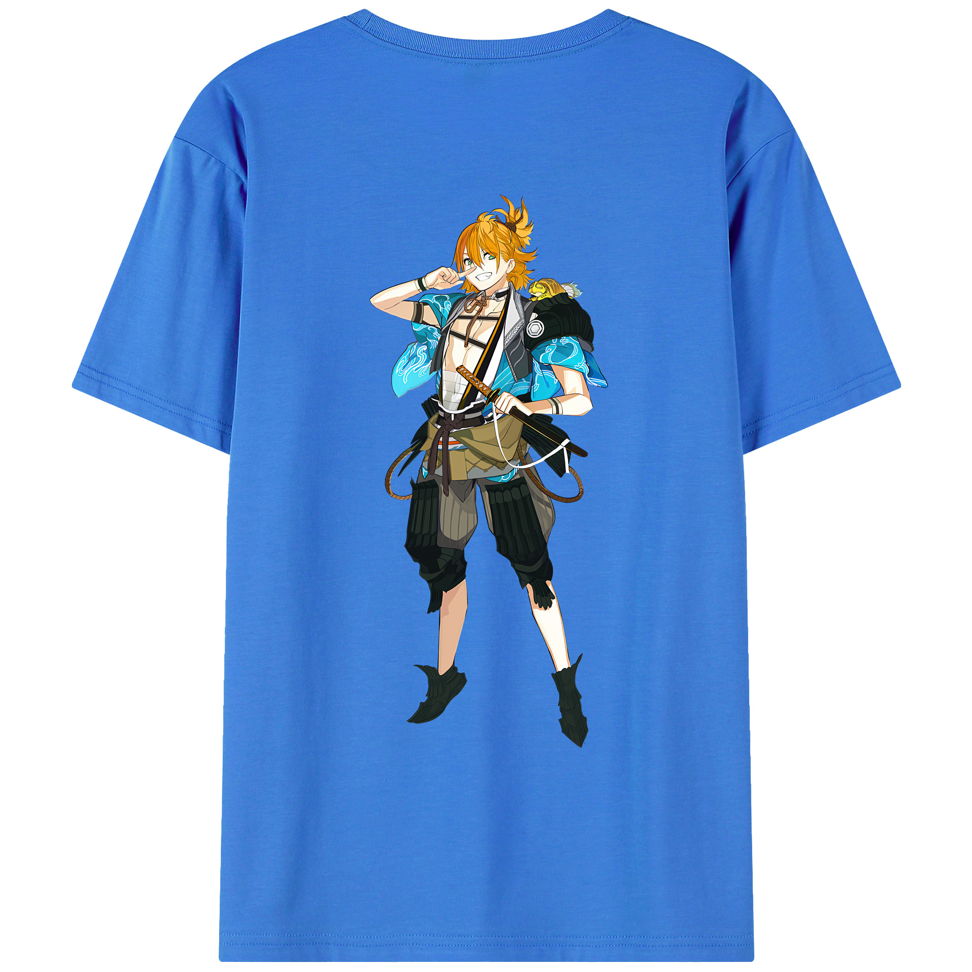（画像用） 刀剣乱舞 Touken Ranbu 綿100％ メンズ半袖Tシャツ（バックプリント） 通気性