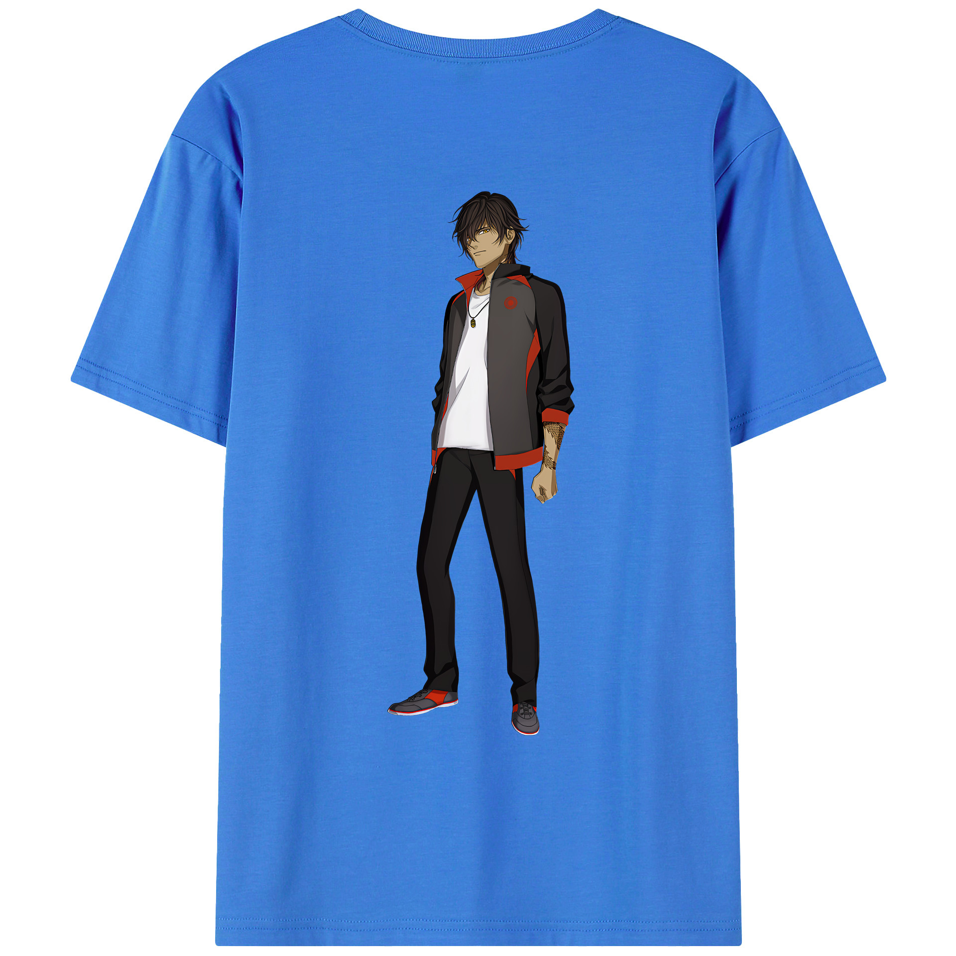 （画像用） 刀剣乱舞 Touken Ranbu 綿100％ メンズ半袖Tシャツ（バックプリント） 通気性