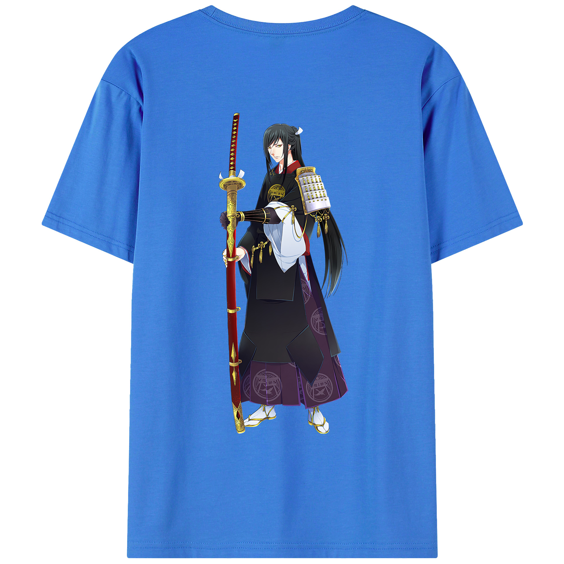 （画像用） 刀剣乱舞 Touken Ranbu 綿100％ メンズ半袖Tシャツ（バックプリント） 通気性