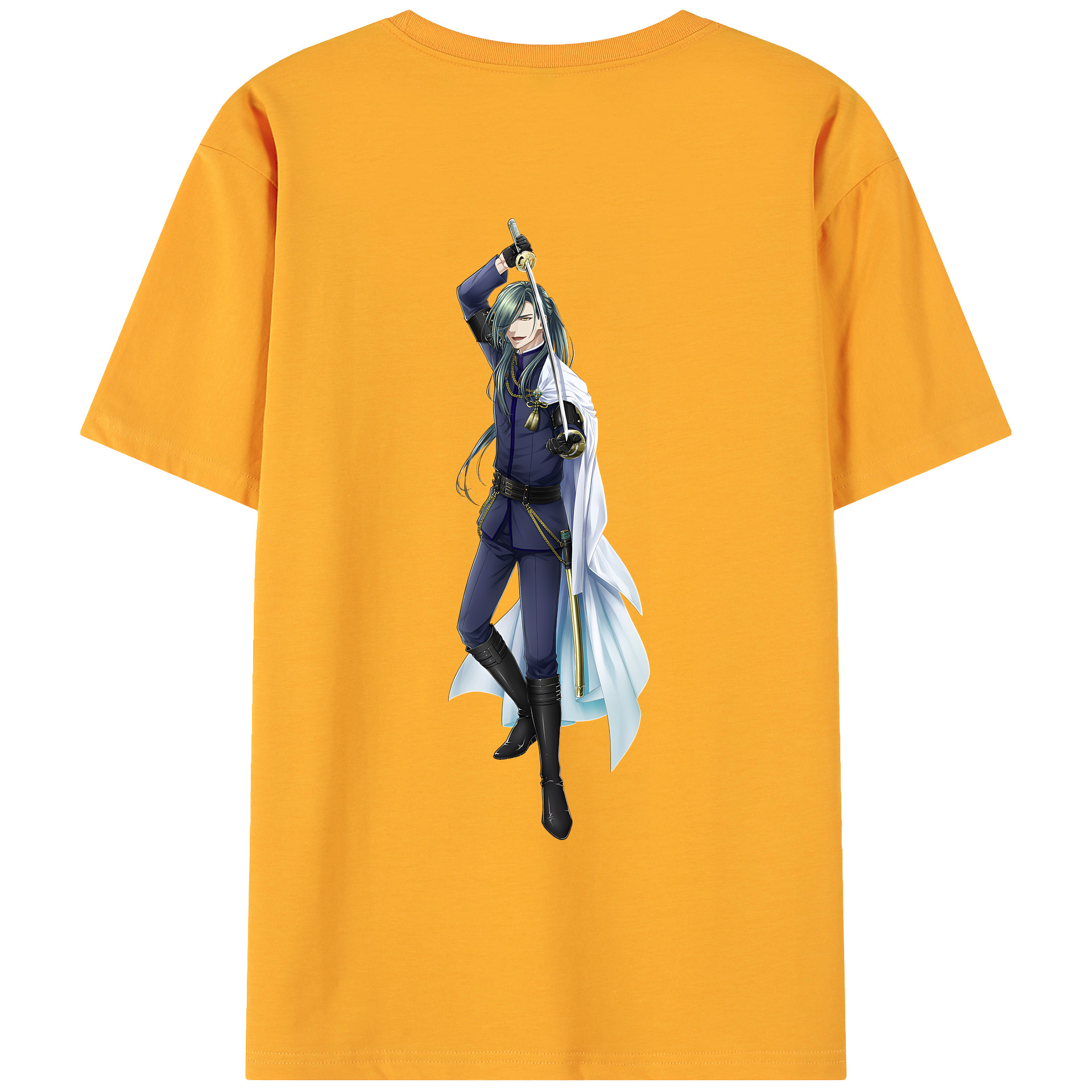 （画像用） 刀剣乱舞 Touken Ranbu 綿100％ メンズ半袖Tシャツ（バックプリント） 通気性