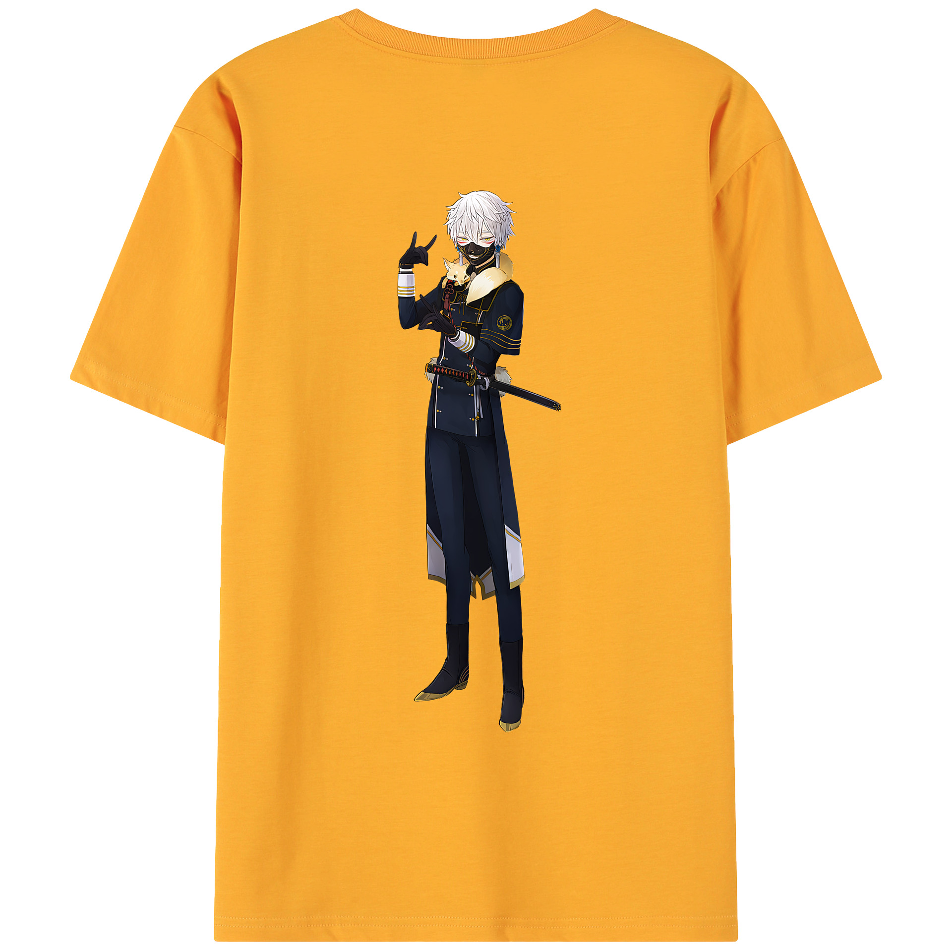 （画像用） 刀剣乱舞 Touken Ranbu 綿100％ メンズ半袖Tシャツ（バックプリント） 通気性