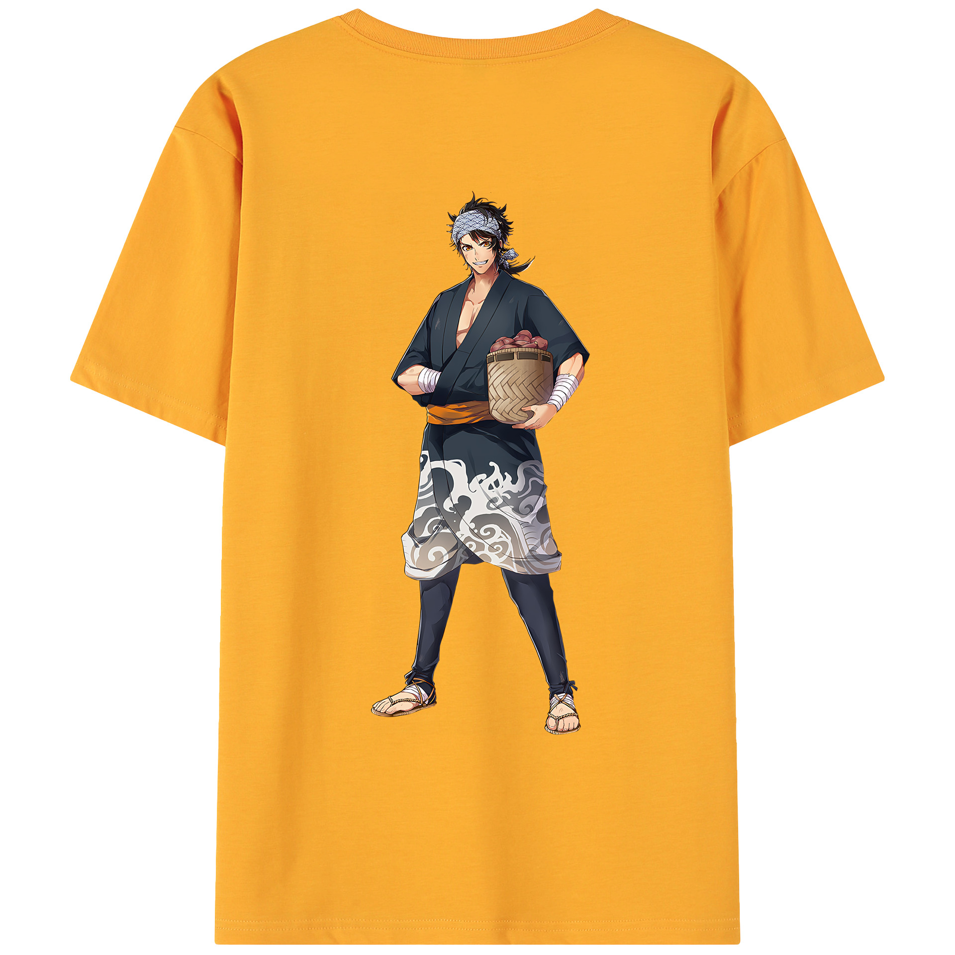 （画像用） 刀剣乱舞 Touken Ranbu 綿100％ メンズ半袖Tシャツ（バックプリント） 通気性