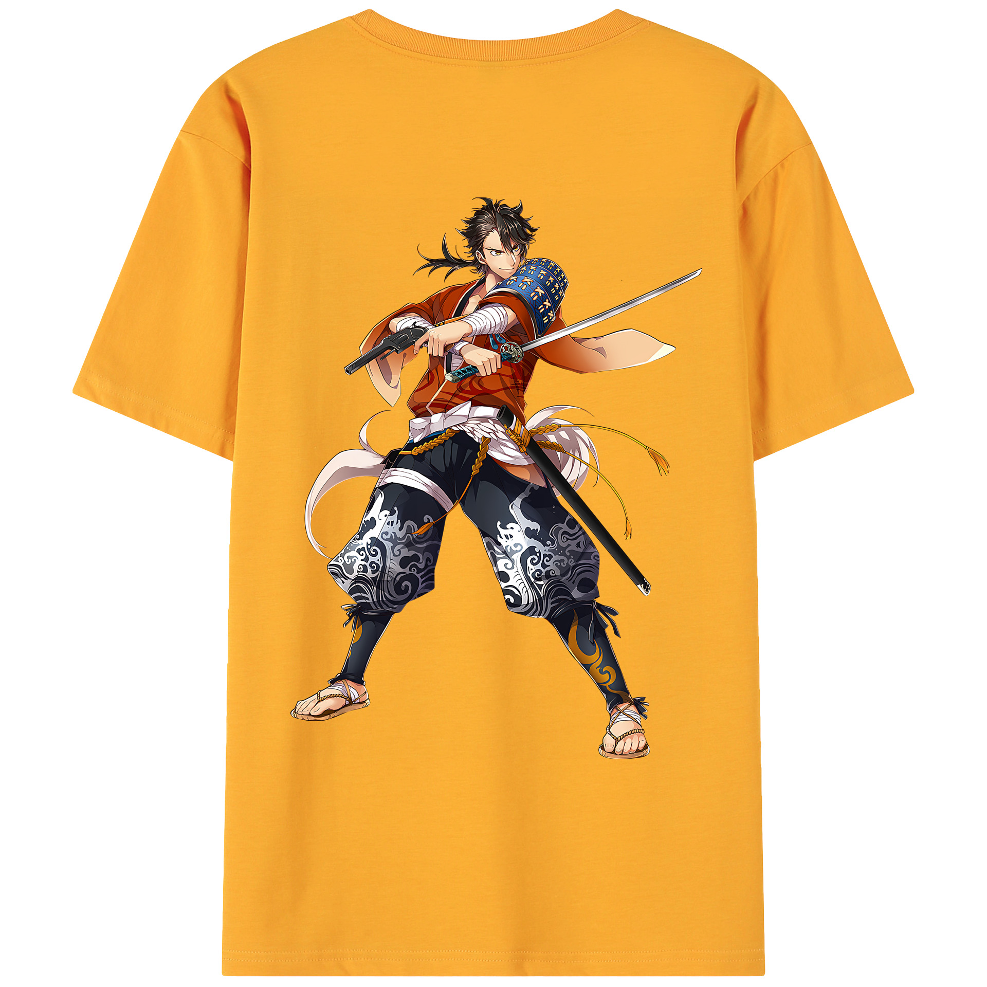 （画像用） 刀剣乱舞 Touken Ranbu 綿100％ メンズ半袖Tシャツ（バックプリント） 通気性