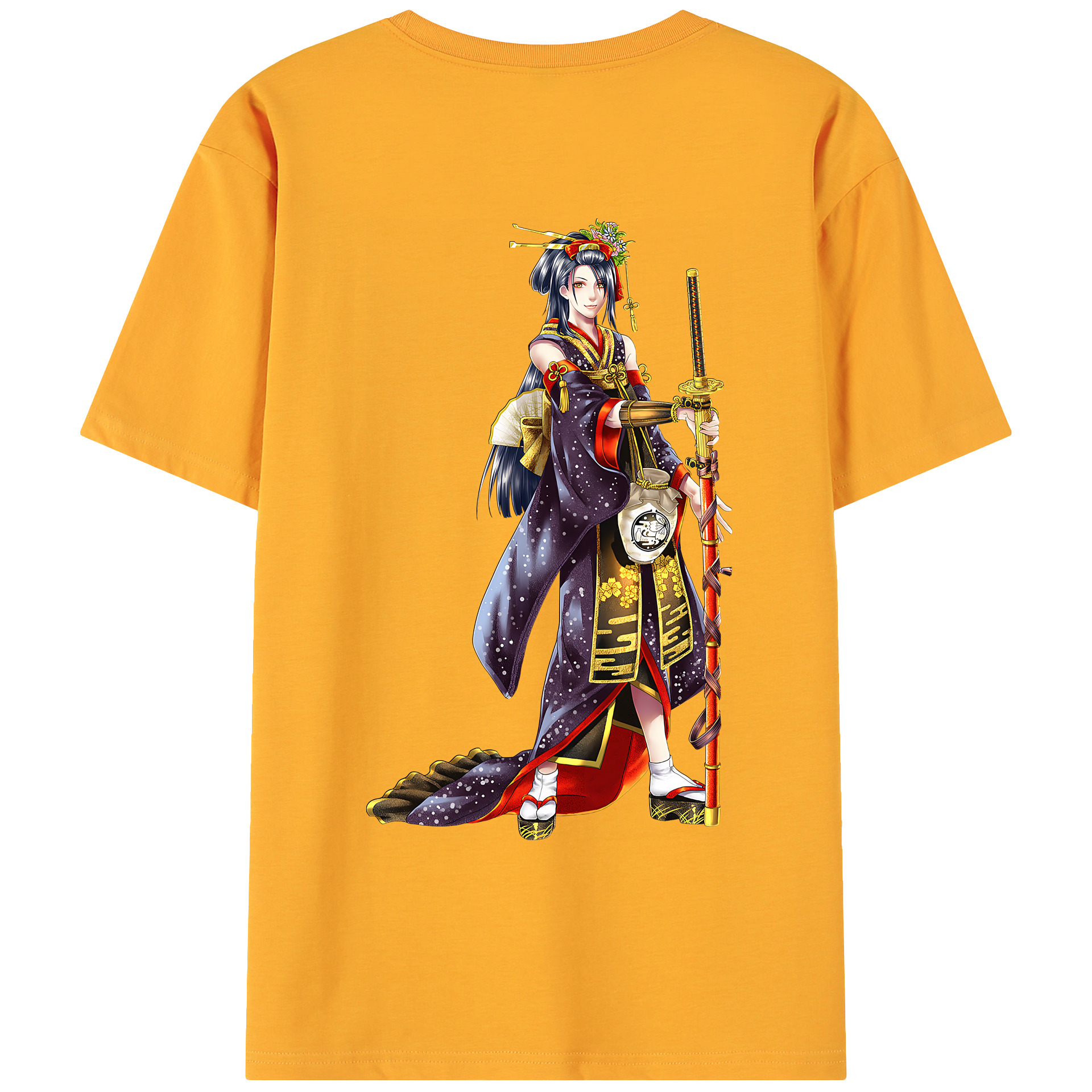 （画像用） 刀剣乱舞 Touken Ranbu 綿100％ メンズ半袖Tシャツ（バックプリント） 通気性