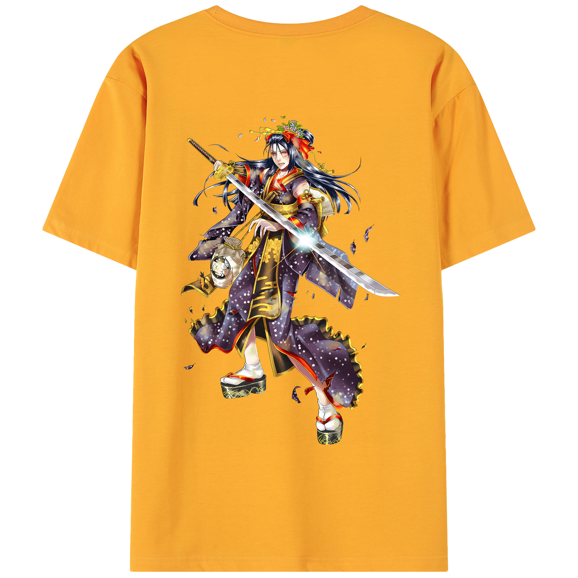 （画像用） 刀剣乱舞 Touken Ranbu 綿100％ メンズ半袖Tシャツ（バックプリント） 通気性