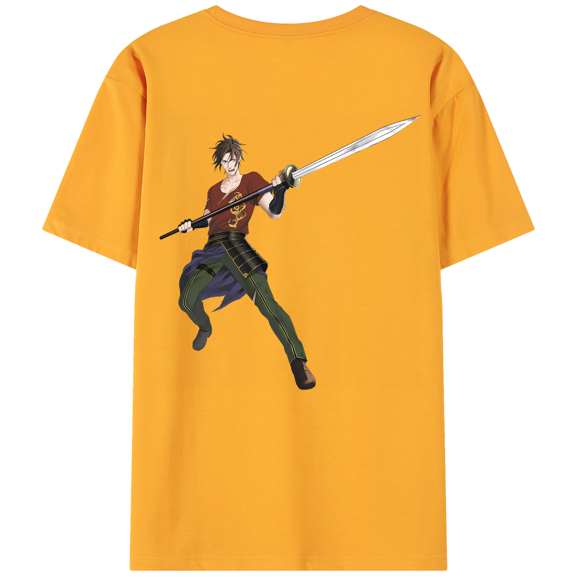 （画像用） 刀剣乱舞 Touken Ranbu 綿100％ メンズ半袖Tシャツ（バックプリント） 通気性
