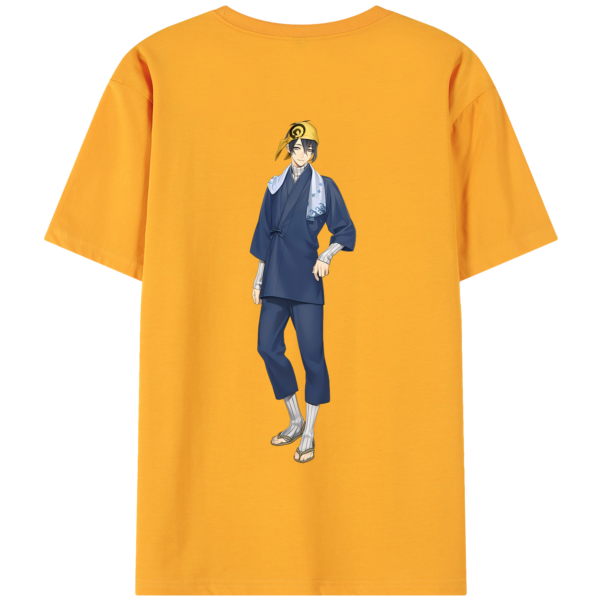（画像用） 刀剣乱舞 Touken Ranbu 綿100％ メンズ半袖Tシャツ（バックプリント） 通気性