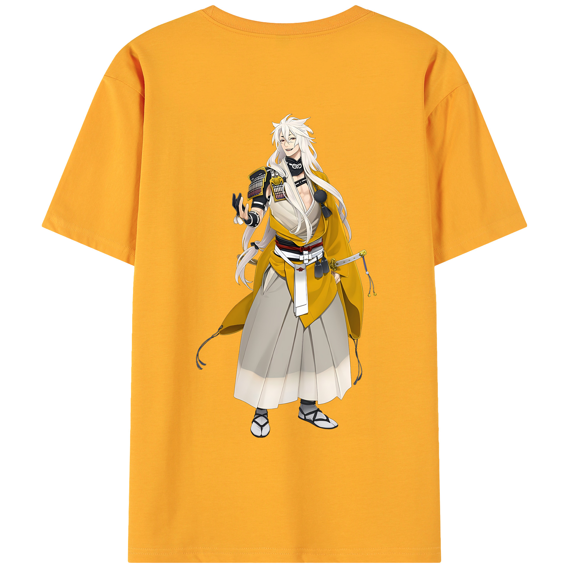 （画像用） 刀剣乱舞 Touken Ranbu 綿100％ メンズ半袖Tシャツ（バックプリント） 通気性