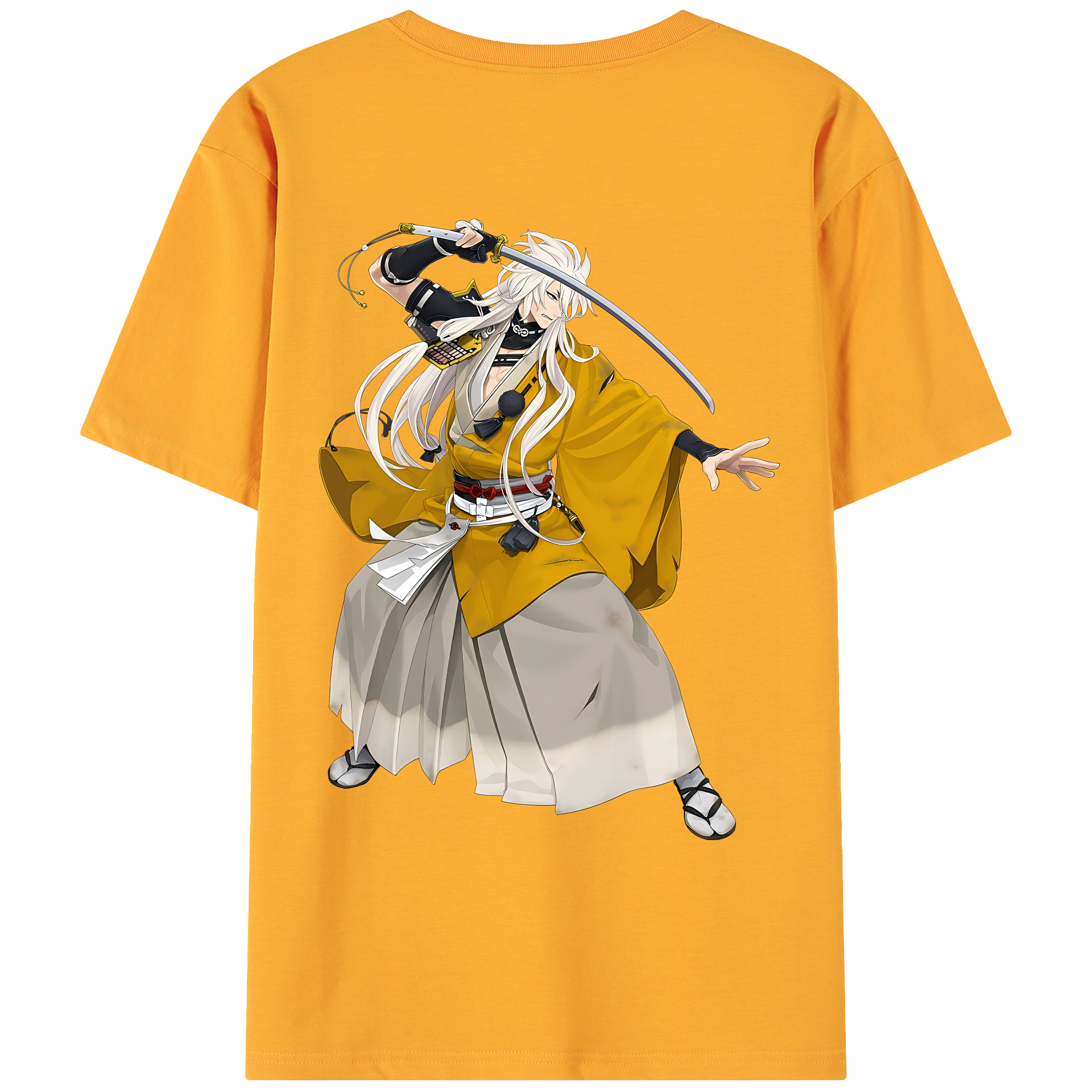（画像用） 刀剣乱舞 Touken Ranbu 綿100％ メンズ半袖Tシャツ（バックプリント） 通気性
