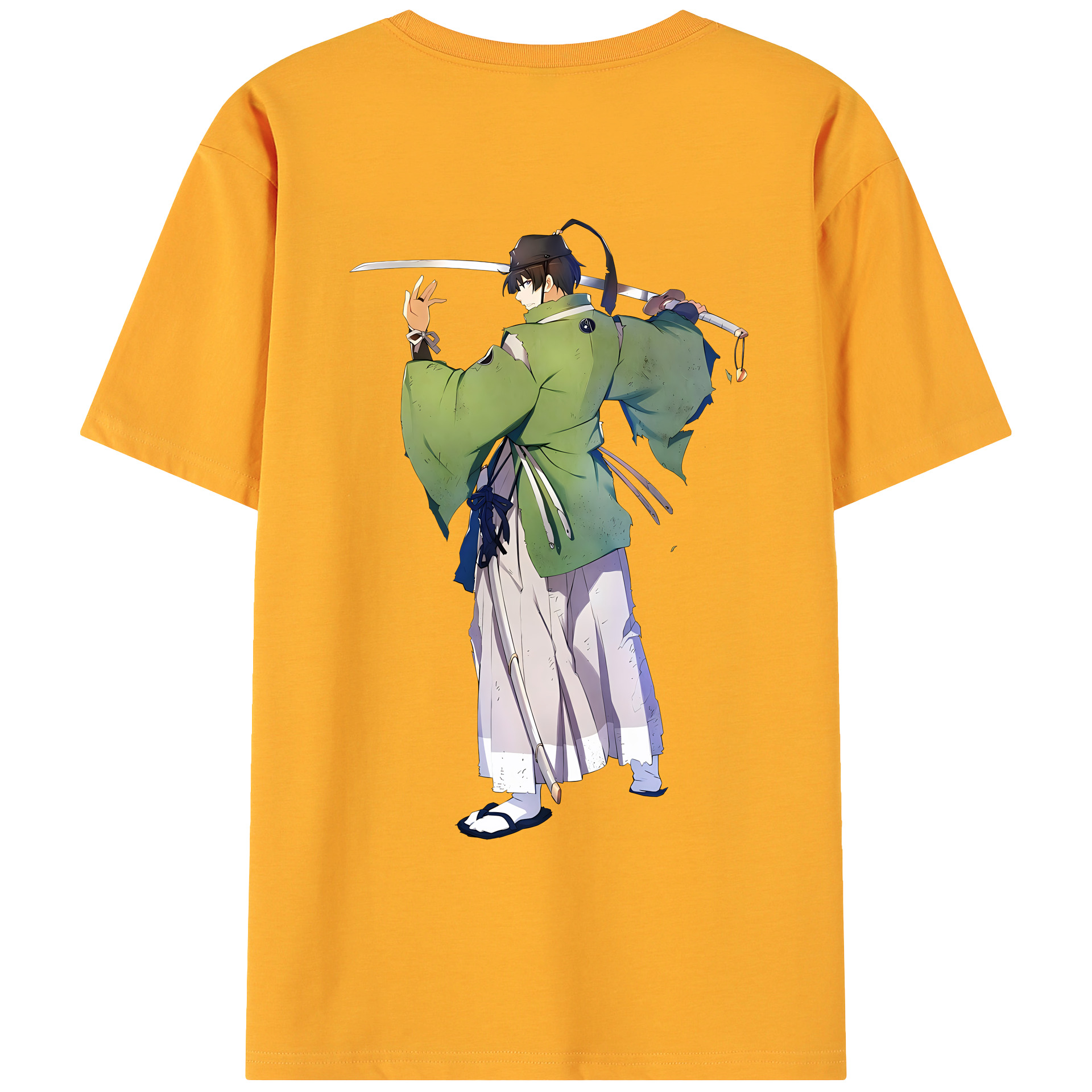 （画像用） 刀剣乱舞 Touken Ranbu 綿100％ メンズ半袖Tシャツ（バックプリント） 通気性