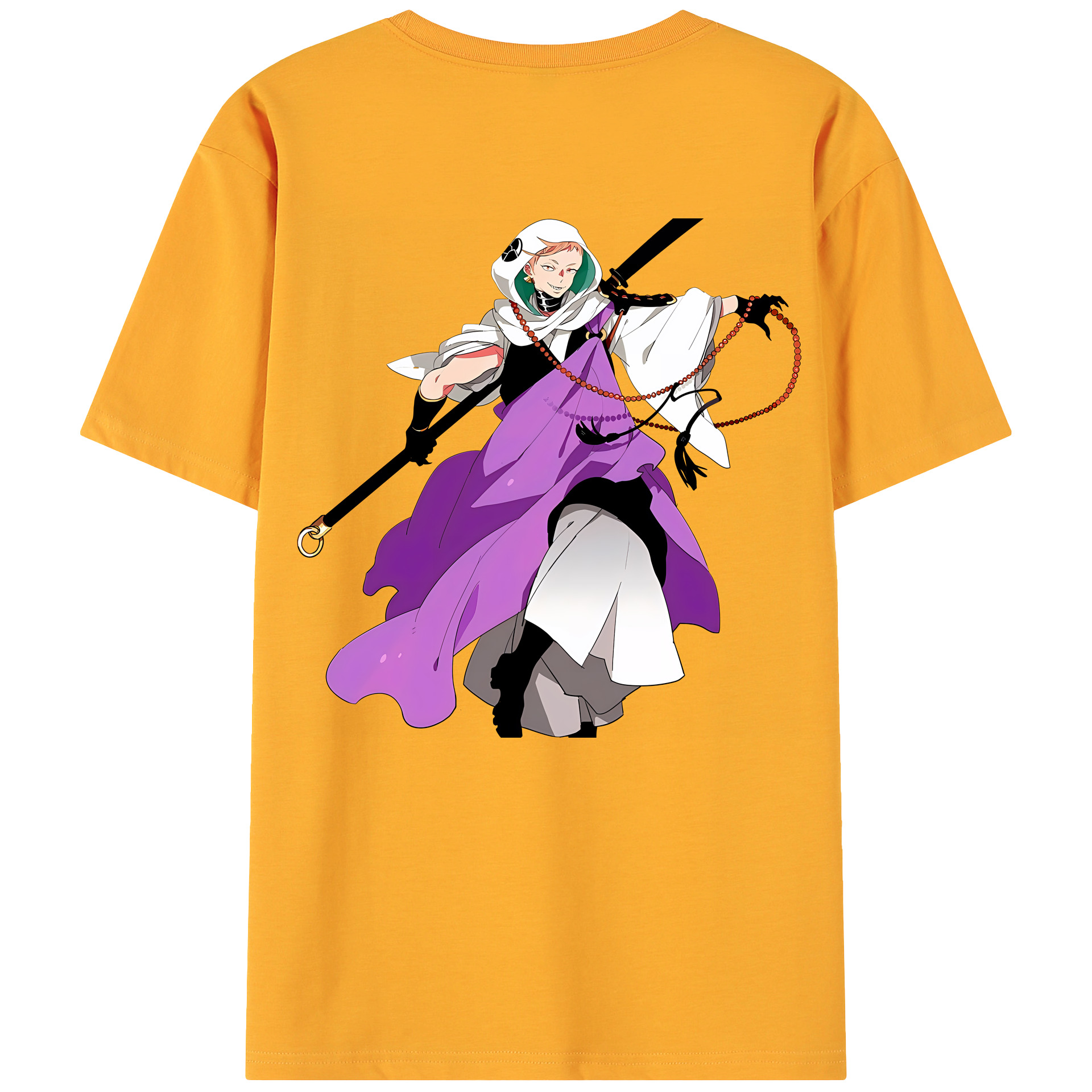 （画像用） 刀剣乱舞 Touken Ranbu 綿100％ メンズ半袖Tシャツ（バックプリント） 通気性