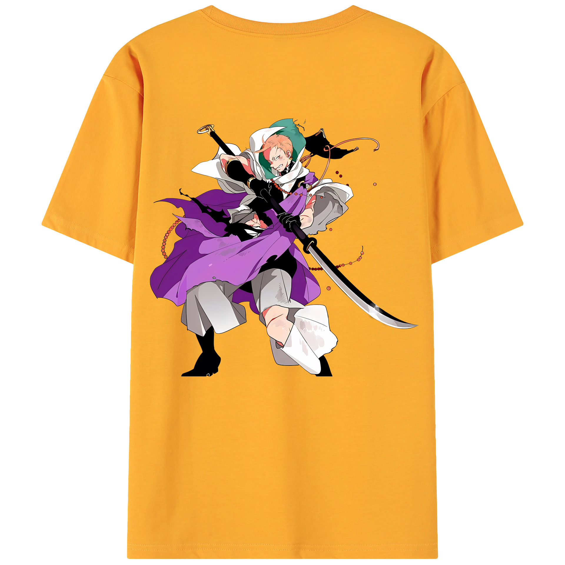 （画像用） 刀剣乱舞 Touken Ranbu 綿100％ メンズ半袖Tシャツ（バックプリント） 通気性