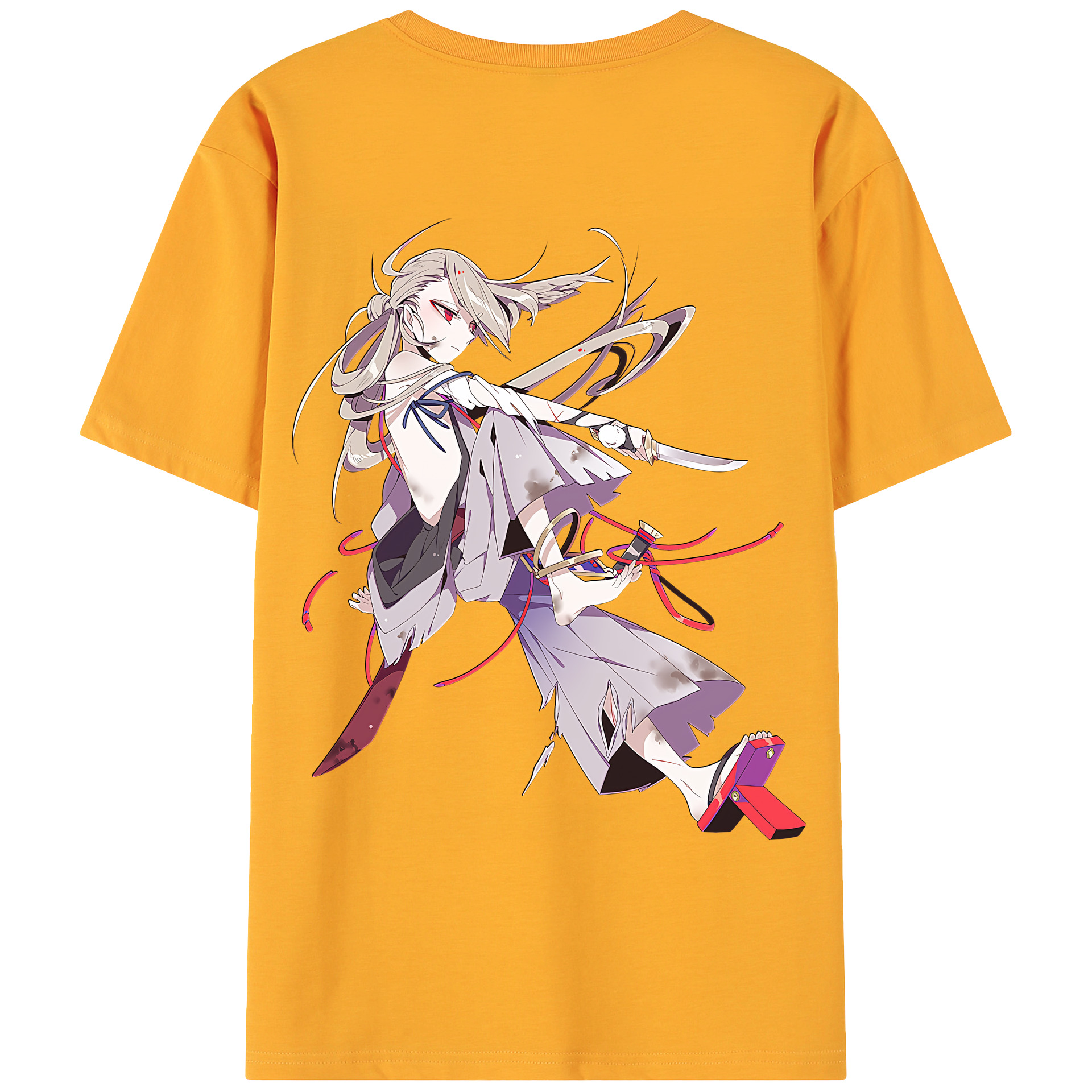 （画像用） 刀剣乱舞 Touken Ranbu 綿100％ メンズ半袖Tシャツ（バックプリント） 通気性