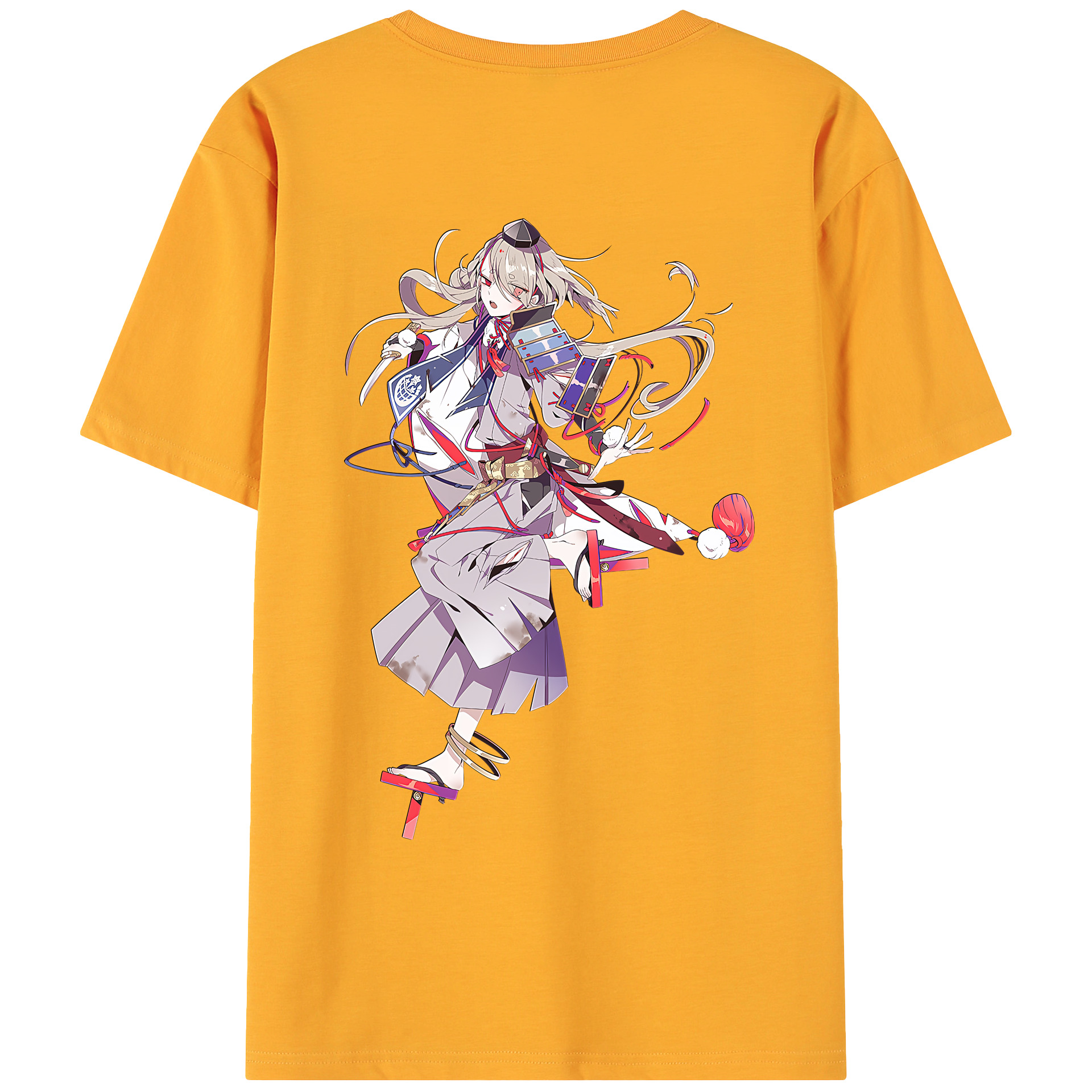 （画像用） 刀剣乱舞 Touken Ranbu 綿100％ メンズ半袖Tシャツ（バックプリント） 通気性