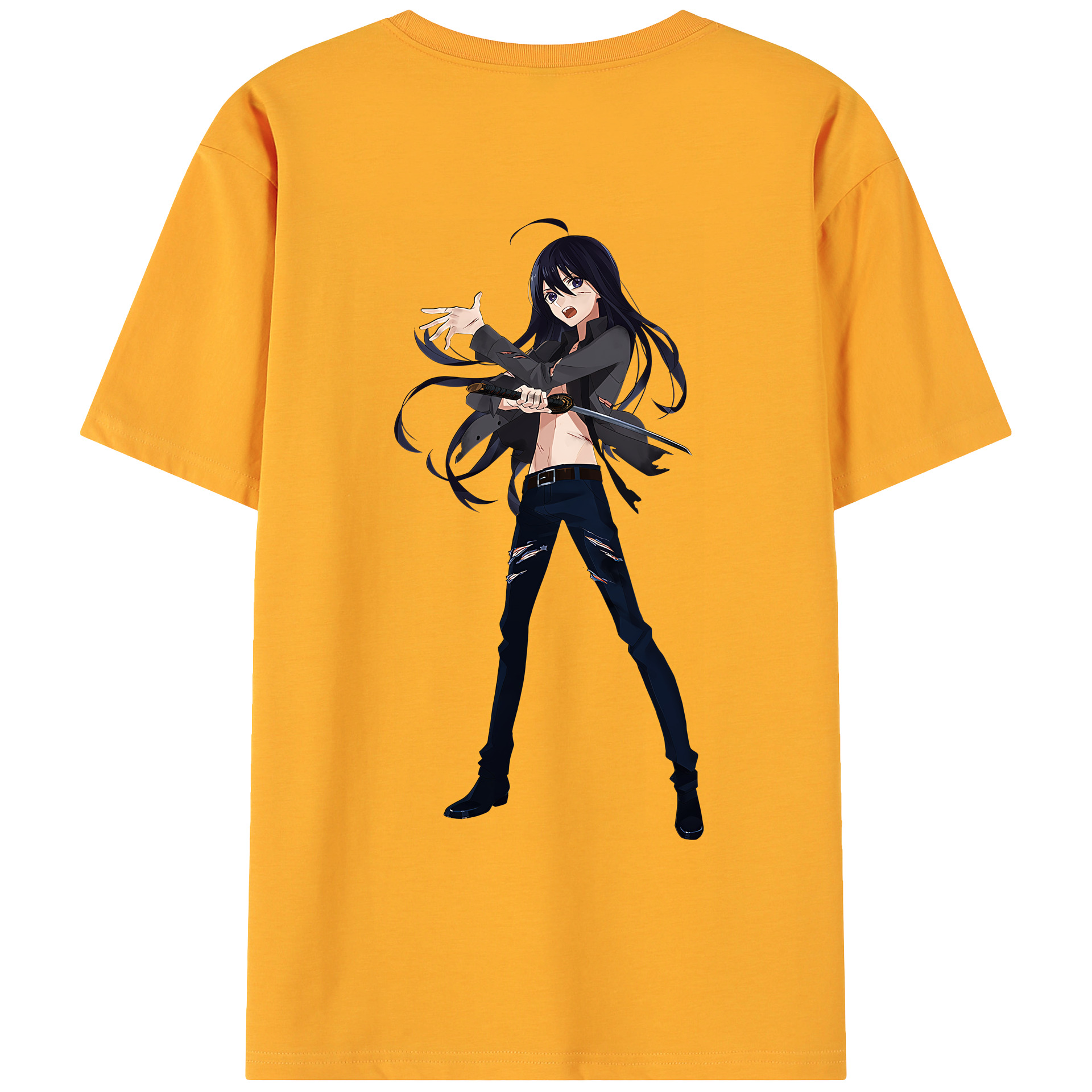 （画像用） 刀剣乱舞 Touken Ranbu 綿100％ メンズ半袖Tシャツ（バックプリント） 通気性