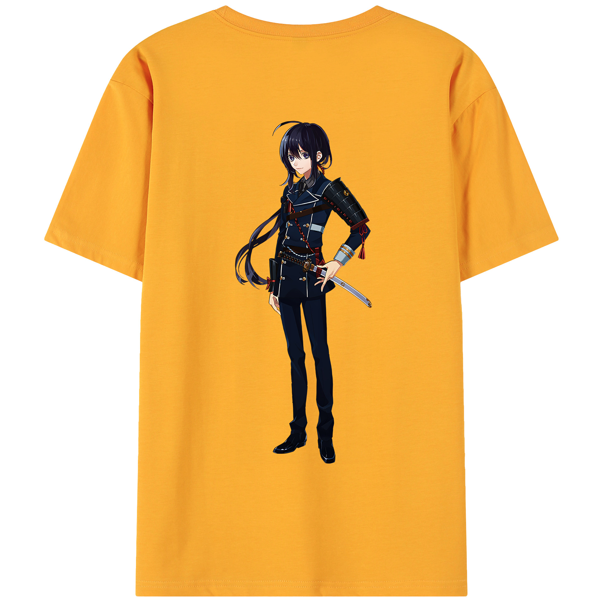 （画像用） 刀剣乱舞 Touken Ranbu 綿100％ メンズ半袖Tシャツ（バックプリント） 通気性