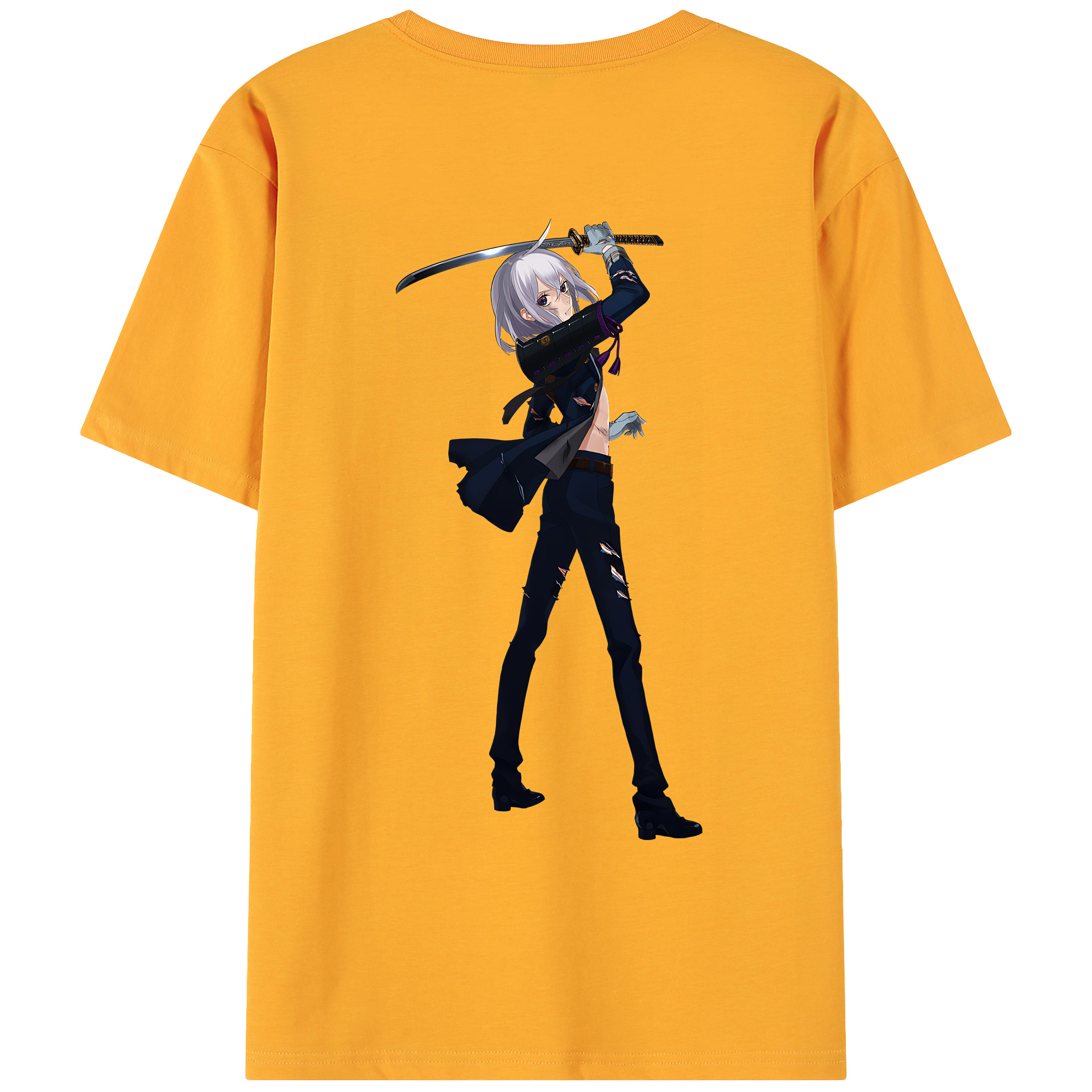 （画像用） 刀剣乱舞 Touken Ranbu 綿100％ メンズ半袖Tシャツ（バックプリント） 通気性