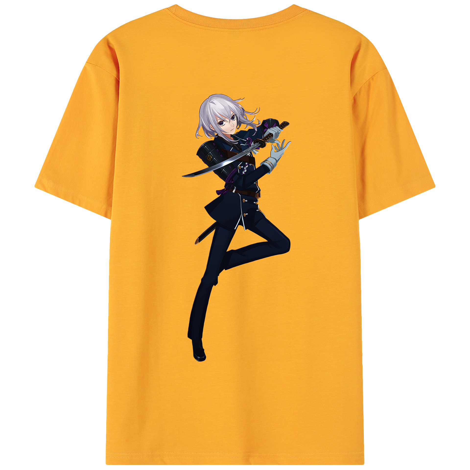 （画像用） 刀剣乱舞 Touken Ranbu 綿100％ メンズ半袖Tシャツ（バックプリント） 通気性