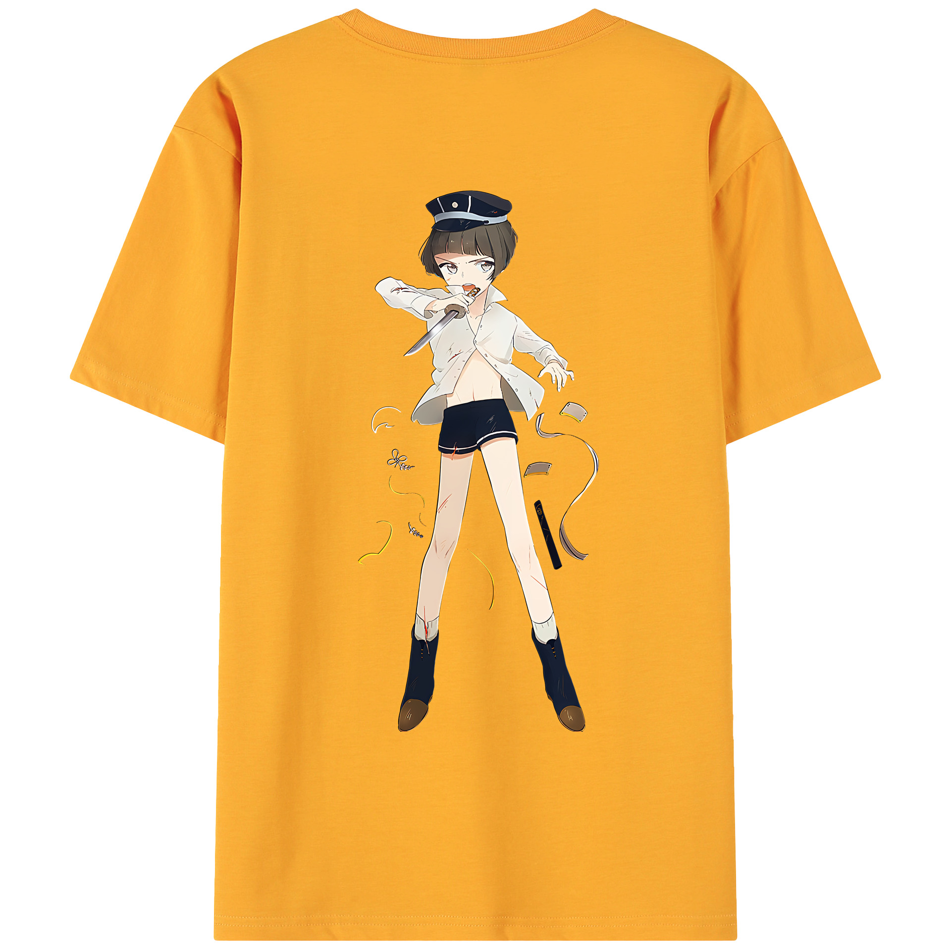 （画像用） 刀剣乱舞 Touken Ranbu 綿100％ メンズ半袖Tシャツ（バックプリント） 通気性