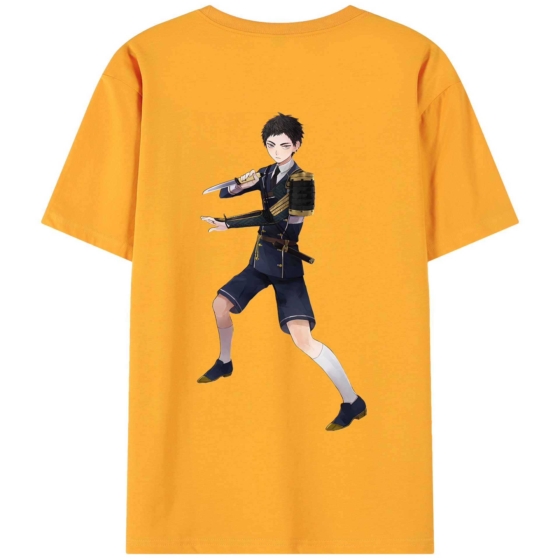 （画像用） 刀剣乱舞 Touken Ranbu 綿100％ メンズ半袖Tシャツ（バックプリント） 通気性