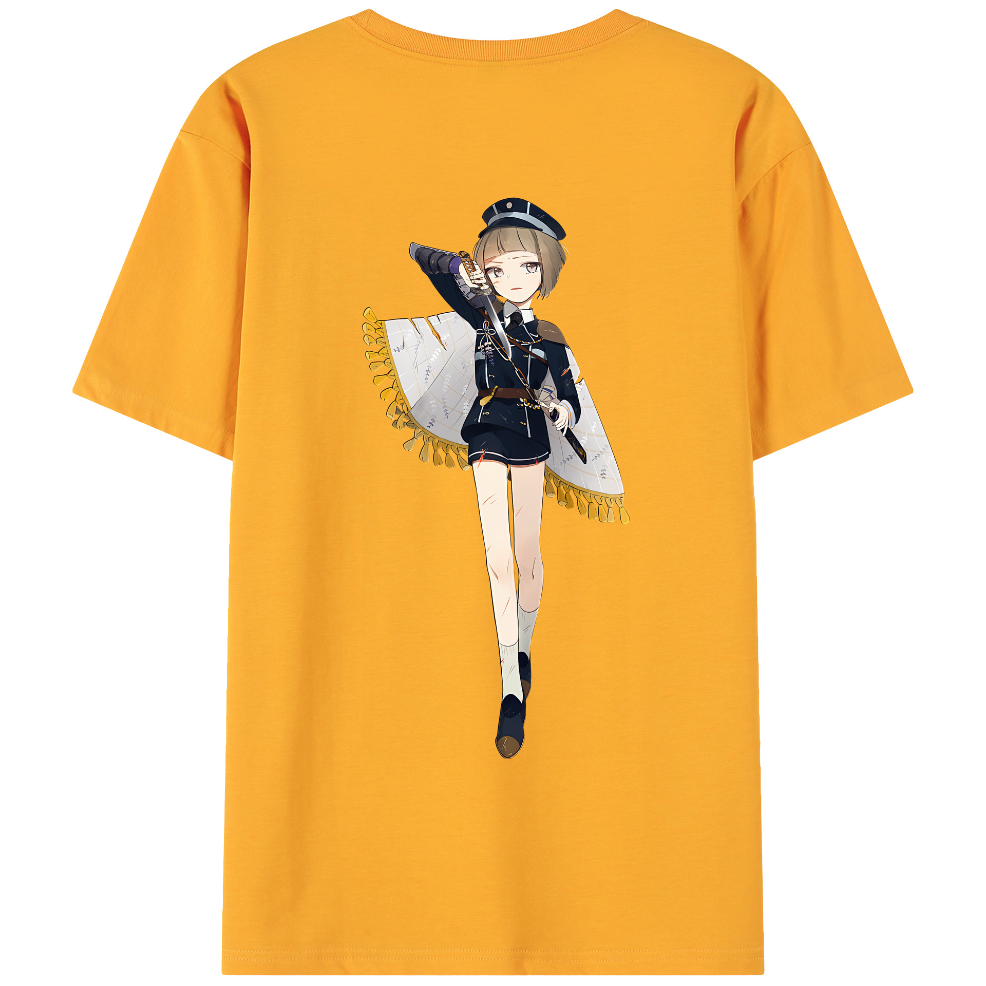 （画像用） 刀剣乱舞 Touken Ranbu 綿100％ メンズ半袖Tシャツ（バックプリント） 通気性