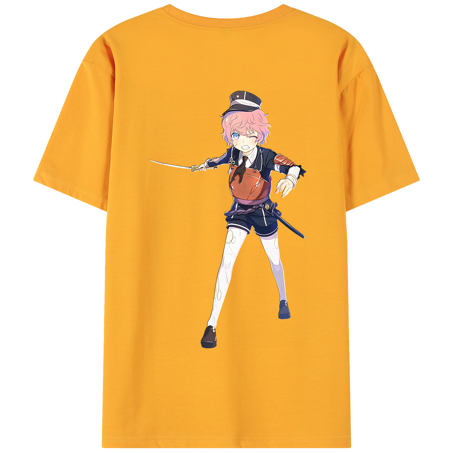 （画像用） 刀剣乱舞 Touken Ranbu 綿100％ メンズ半袖Tシャツ（バックプリント） 通気性