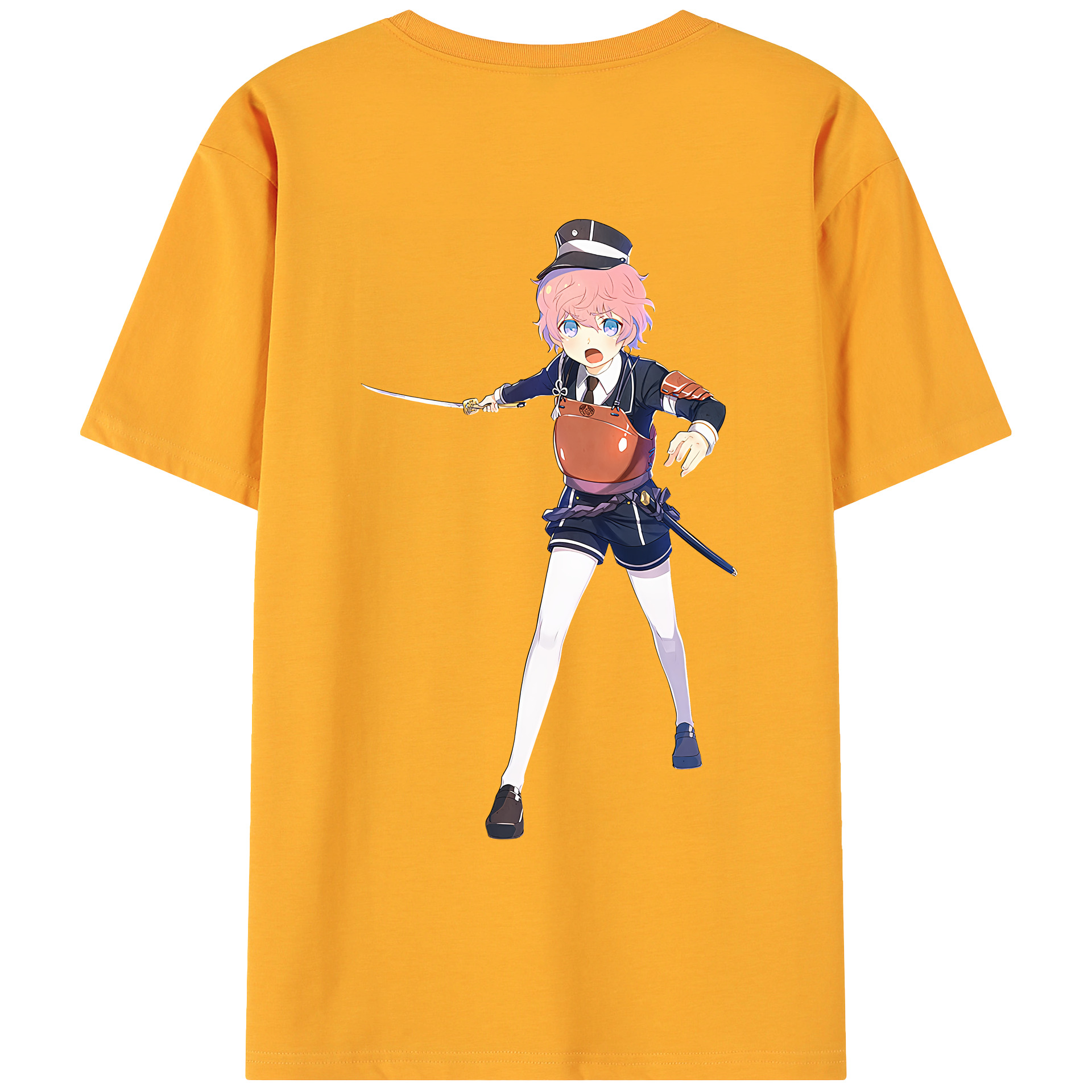 （画像用） 刀剣乱舞 Touken Ranbu 綿100％ メンズ半袖Tシャツ（バックプリント） 通気性