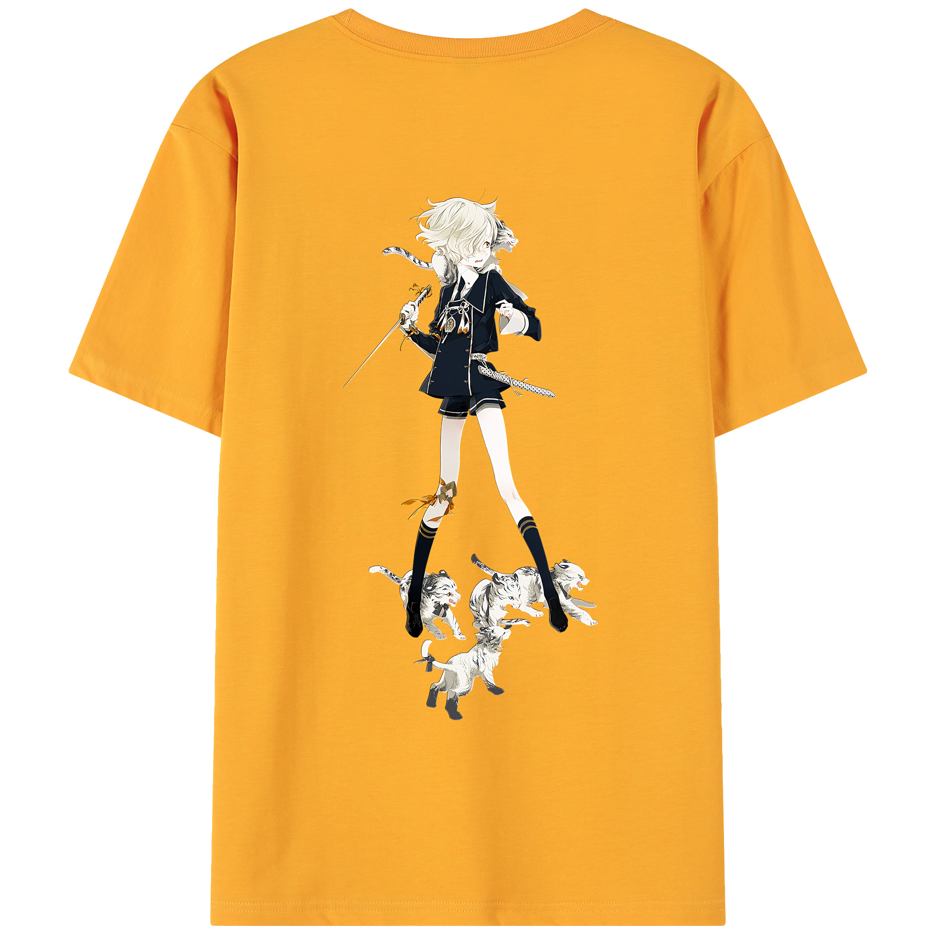 （画像用） 刀剣乱舞 Touken Ranbu 綿100％ メンズ半袖Tシャツ（バックプリント） 通気性