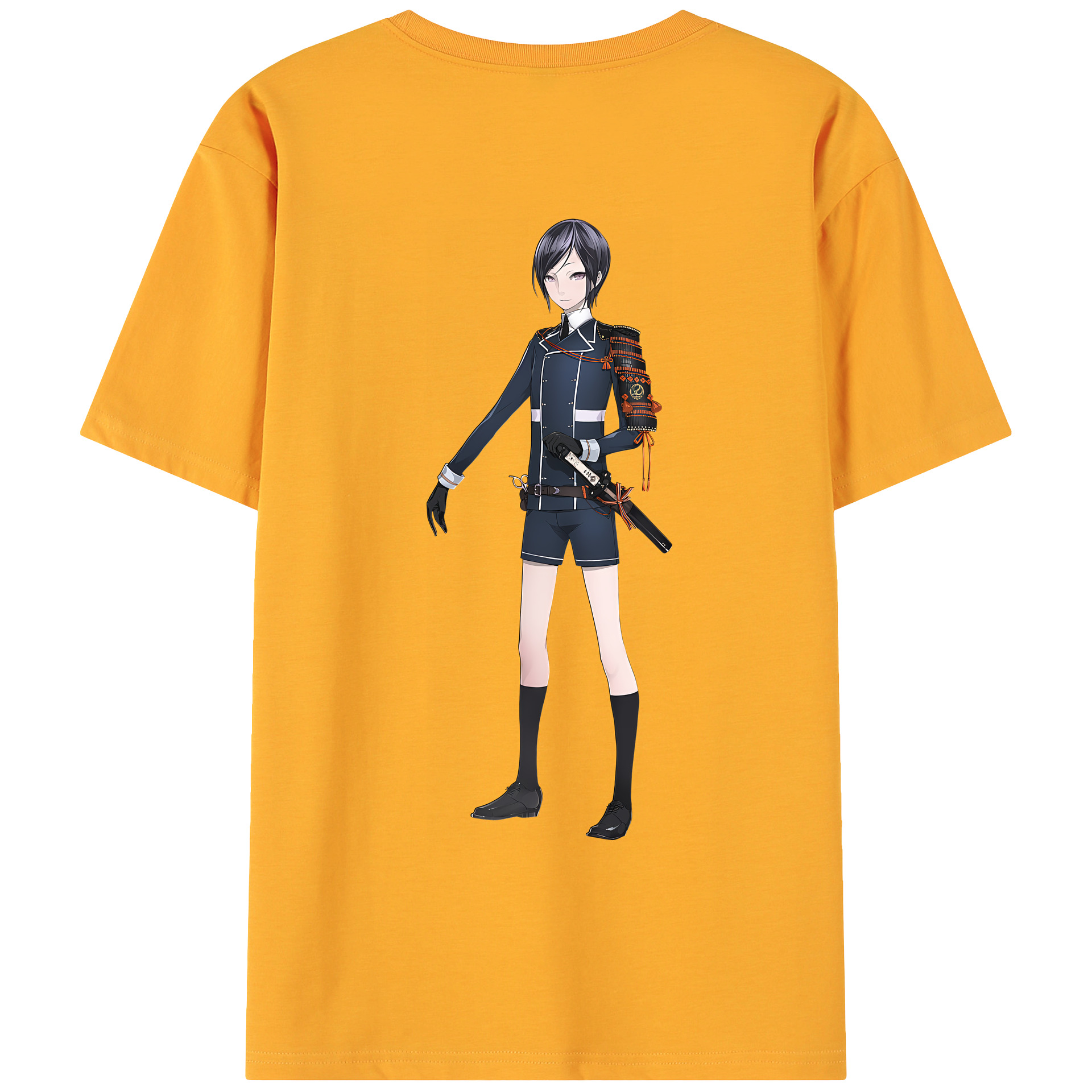 （画像用） 刀剣乱舞 Touken Ranbu 綿100％ メンズ半袖Tシャツ（バックプリント） 通気性