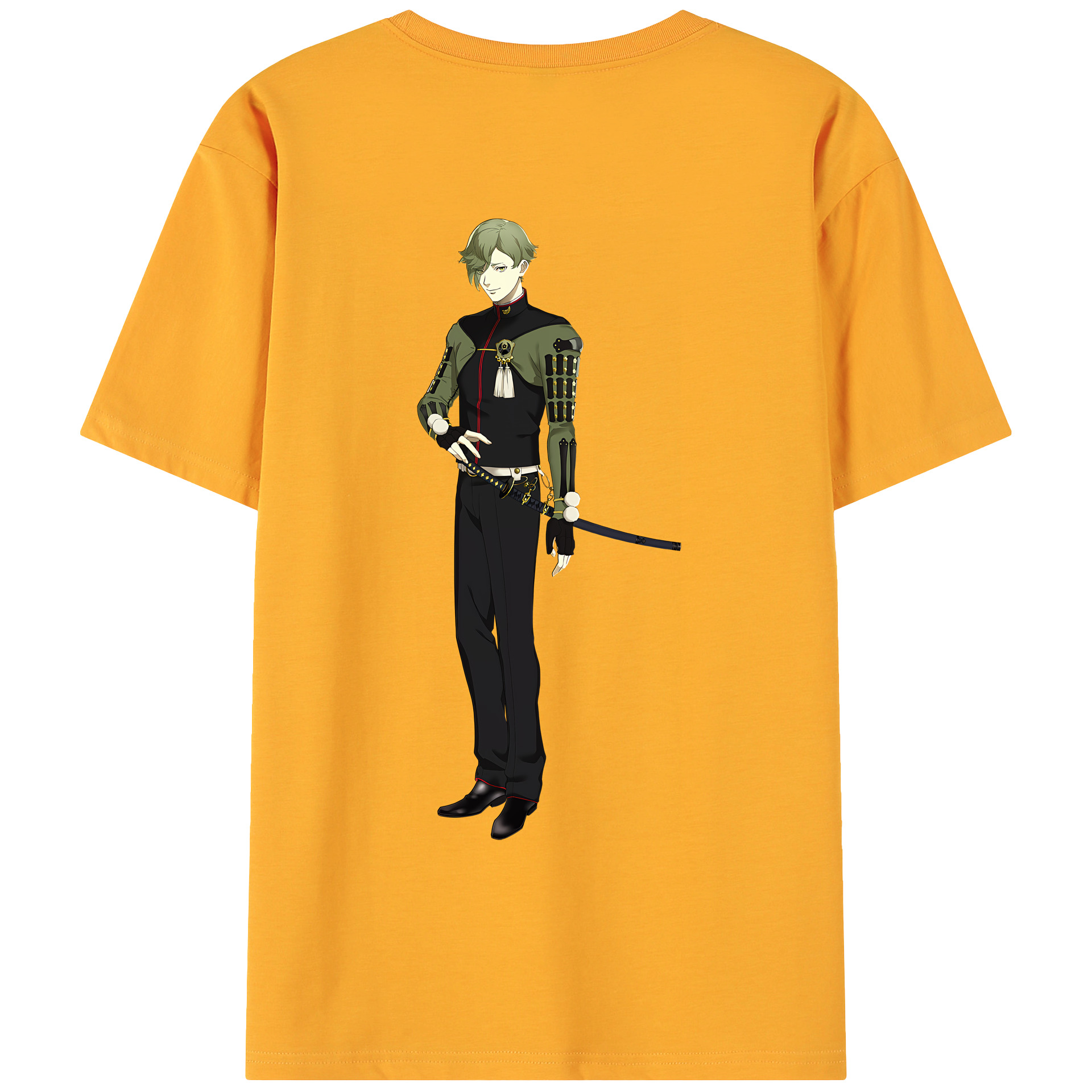 （画像用） 刀剣乱舞 Touken Ranbu 綿100％ メンズ半袖Tシャツ（バックプリント） 通気性