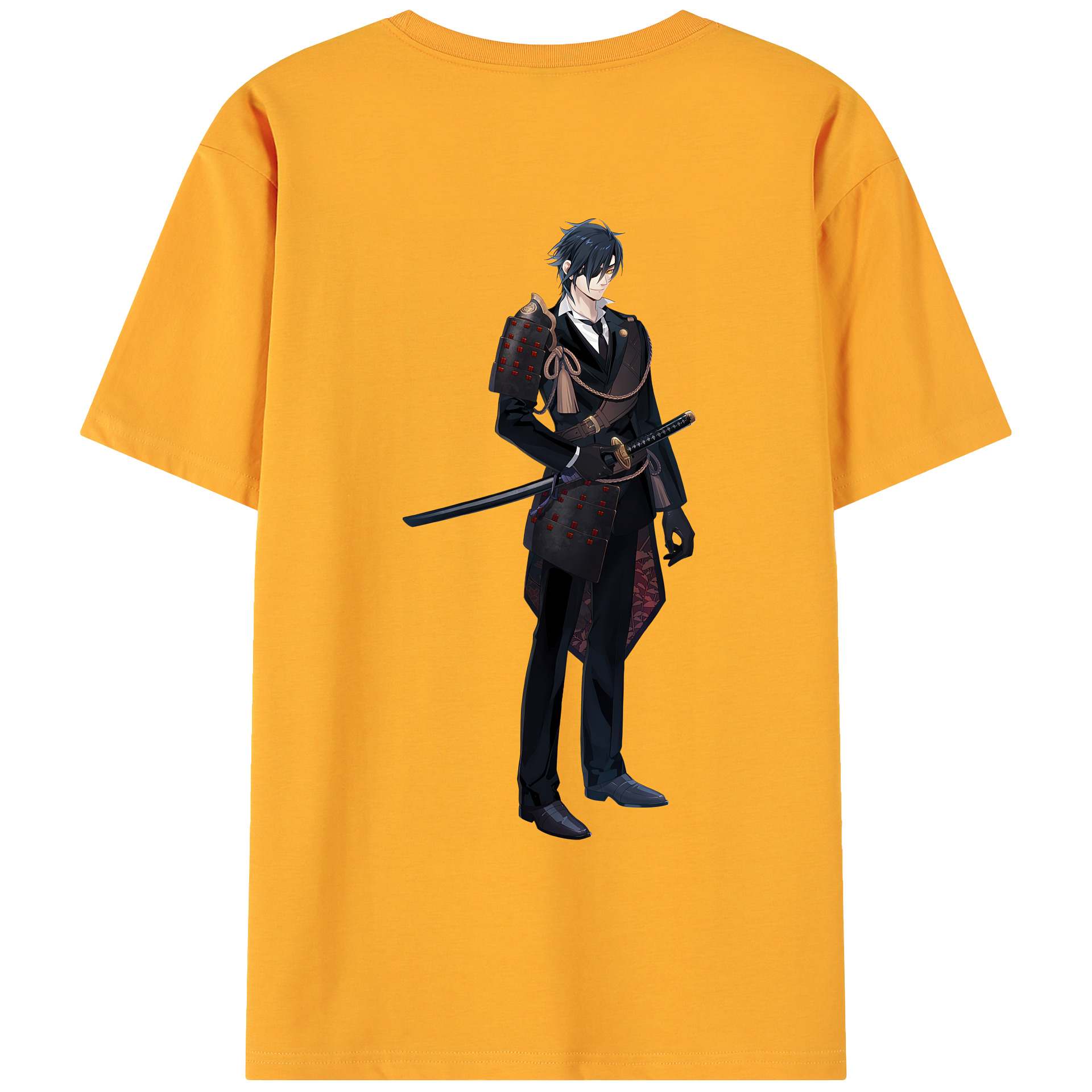 （画像用） 刀剣乱舞 Touken Ranbu 綿100％ メンズ半袖Tシャツ（バックプリント） 通気性