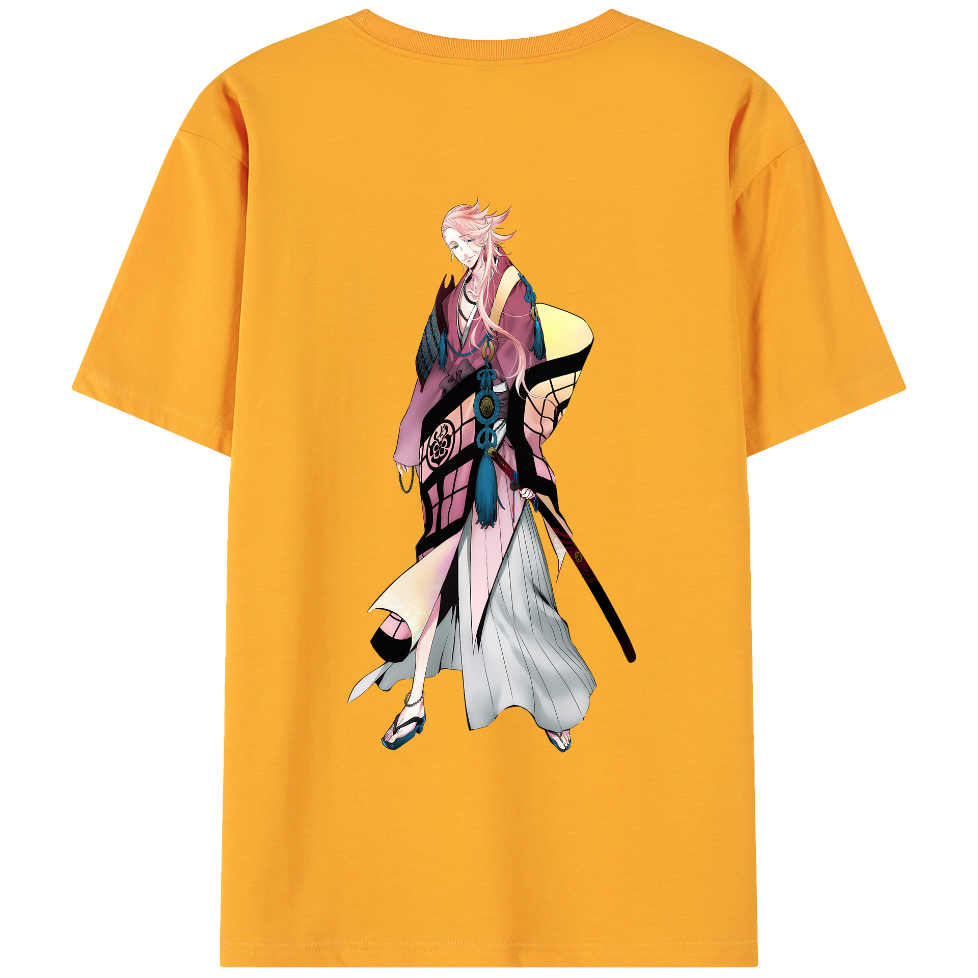 （画像用） 刀剣乱舞 Touken Ranbu 綿100％ メンズ半袖Tシャツ（バックプリント） 通気性