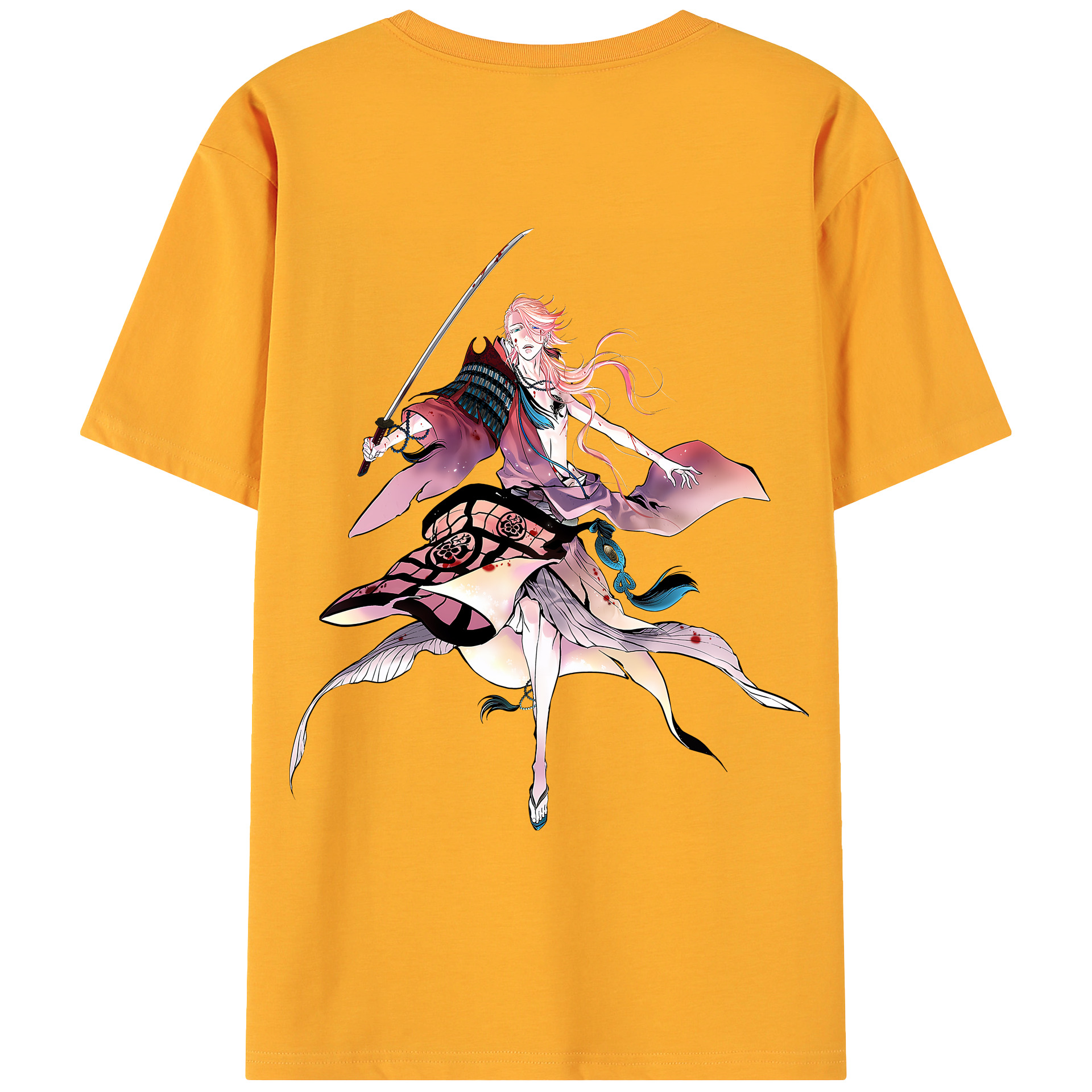 （画像用） 刀剣乱舞 Touken Ranbu 綿100％ メンズ半袖Tシャツ（バックプリント） 通気性