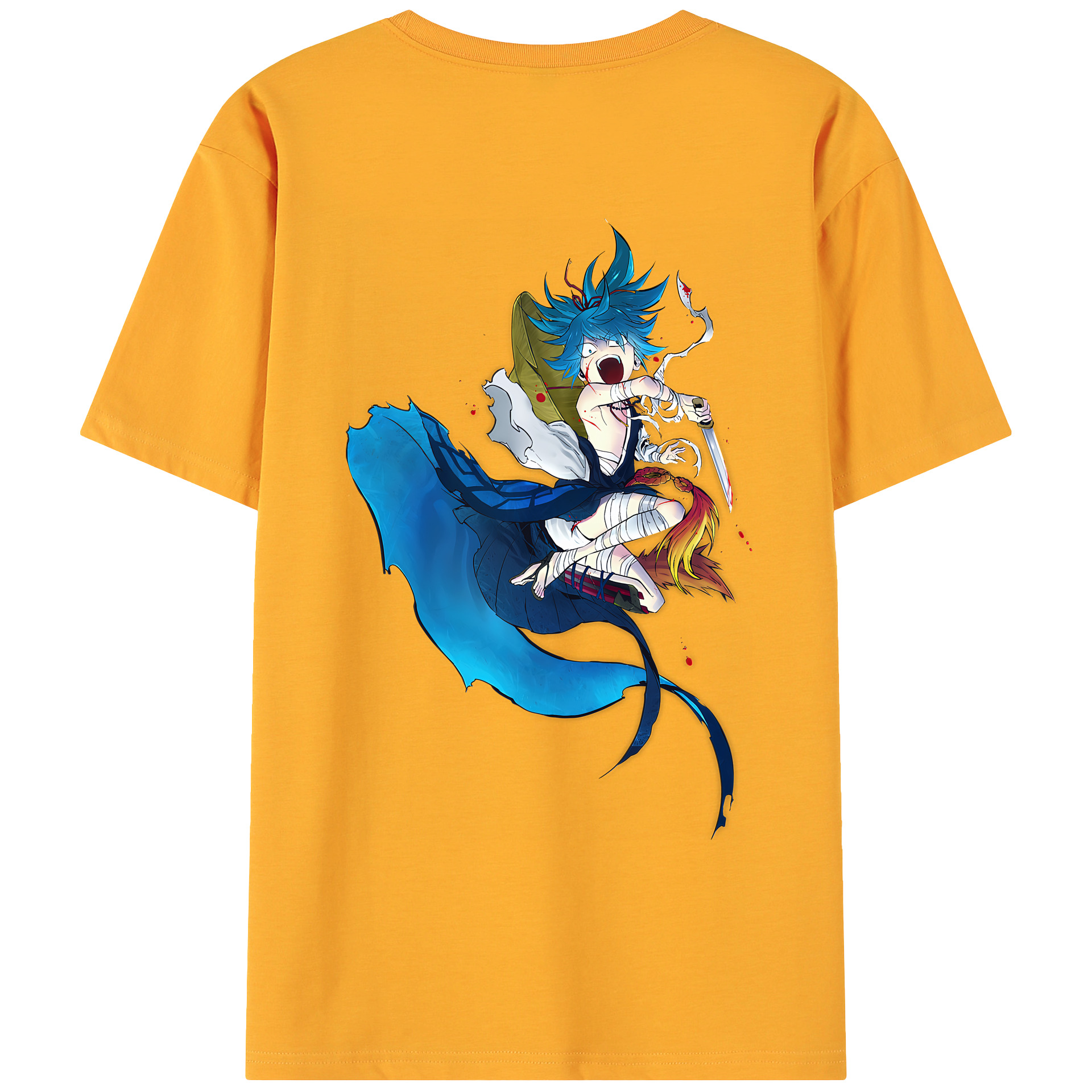 （画像用） 刀剣乱舞 Touken Ranbu 綿100％ メンズ半袖Tシャツ（バックプリント） 通気性