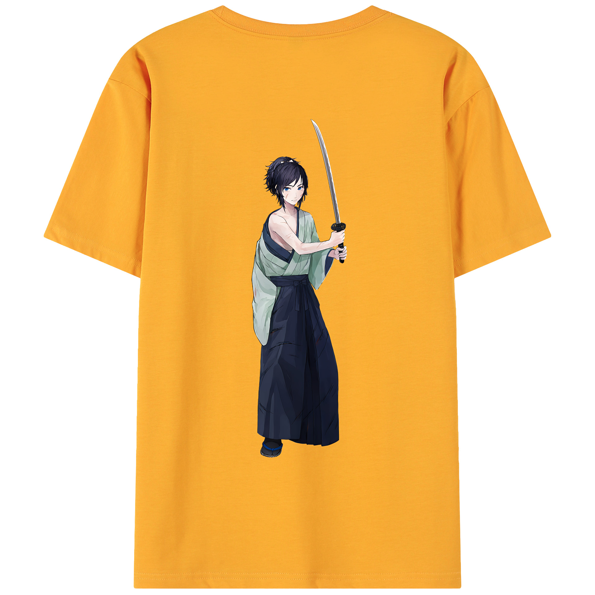 （画像用） 刀剣乱舞 Touken Ranbu 綿100％ メンズ半袖Tシャツ（バックプリント） 通気性