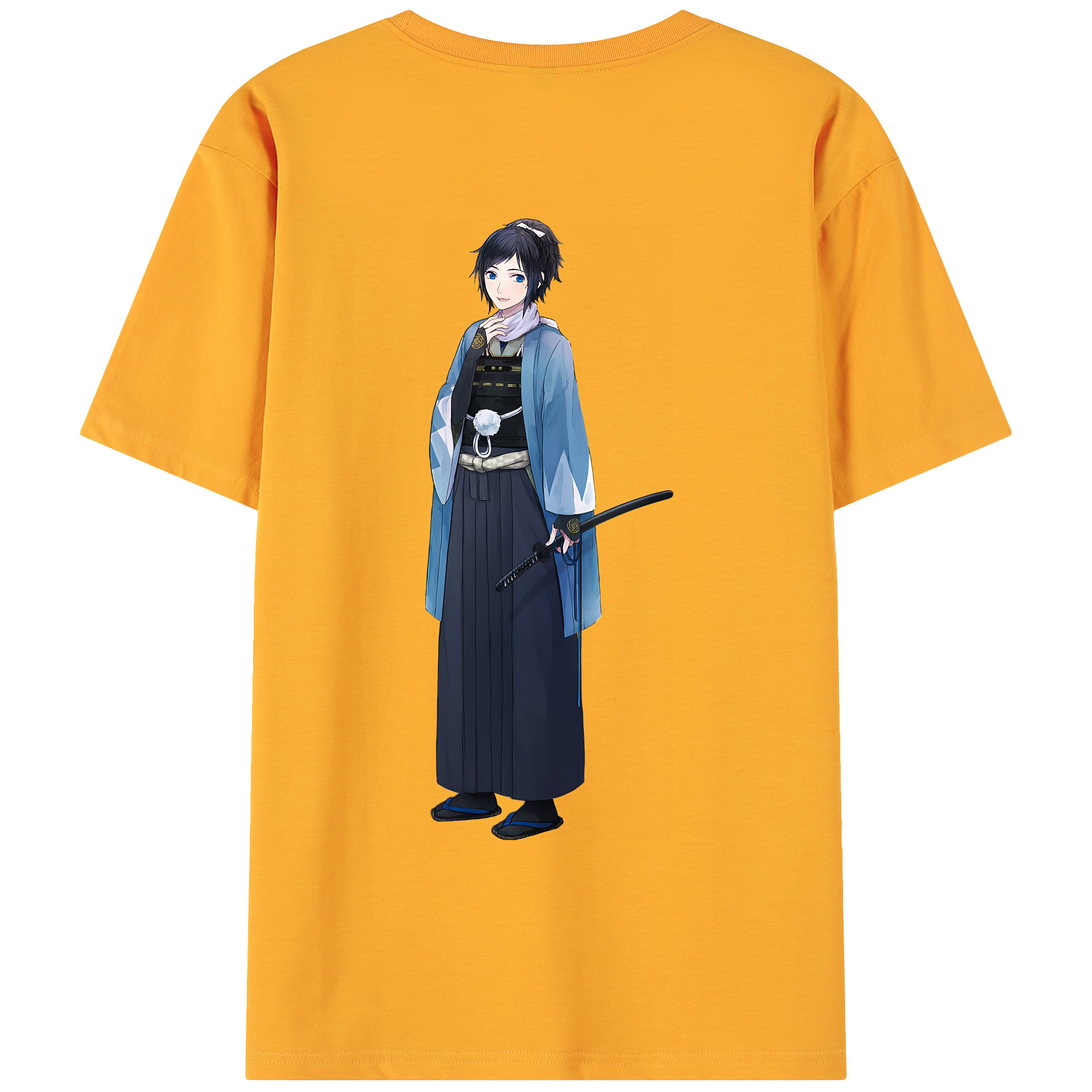 （画像用） 刀剣乱舞 Touken Ranbu 綿100％ メンズ半袖Tシャツ（バックプリント） 通気性