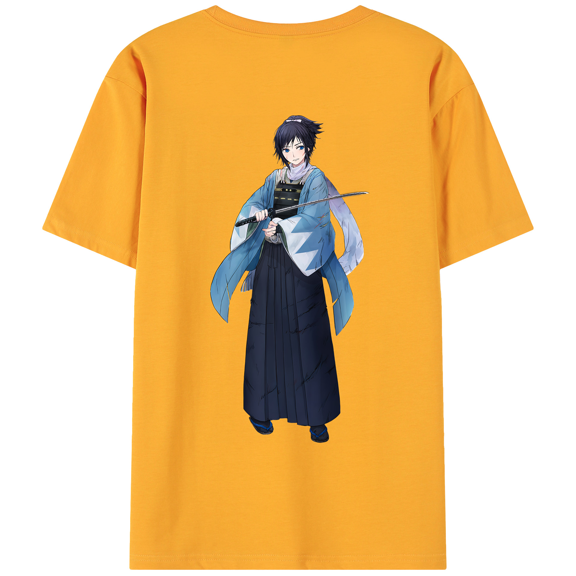 （画像用） 刀剣乱舞 Touken Ranbu 綿100％ メンズ半袖Tシャツ（バックプリント） 通気性