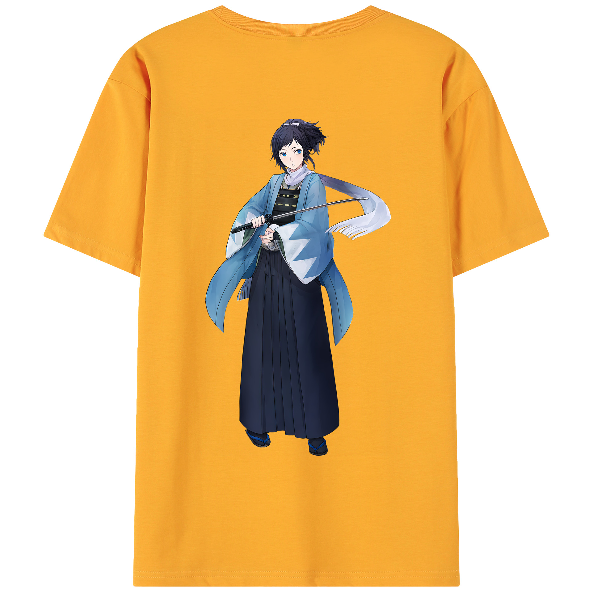 （画像用） 刀剣乱舞 Touken Ranbu 綿100％ メンズ半袖Tシャツ（バックプリント） 通気性
