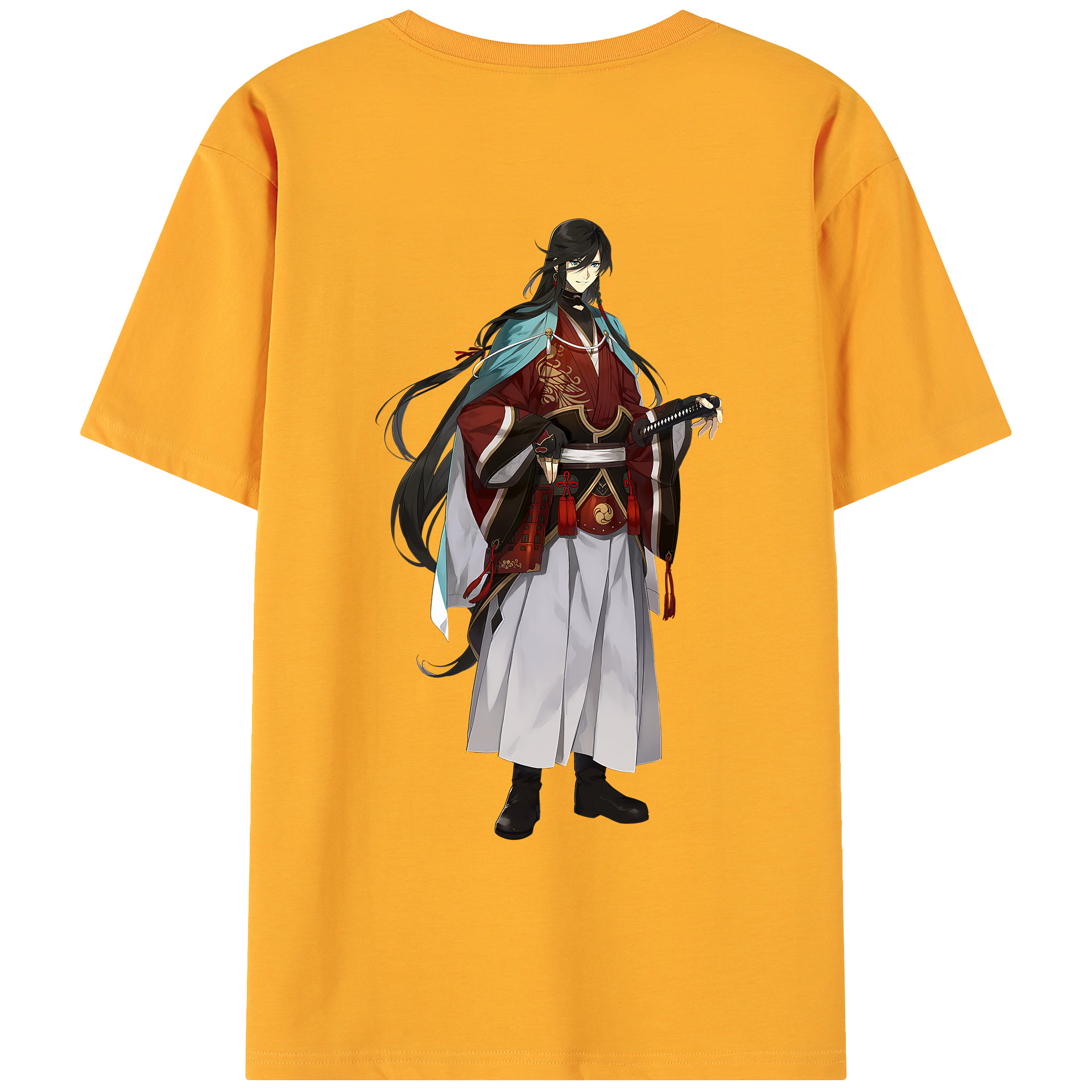 （画像用） 刀剣乱舞 Touken Ranbu 綿100％ メンズ半袖Tシャツ（バックプリント） 通気性