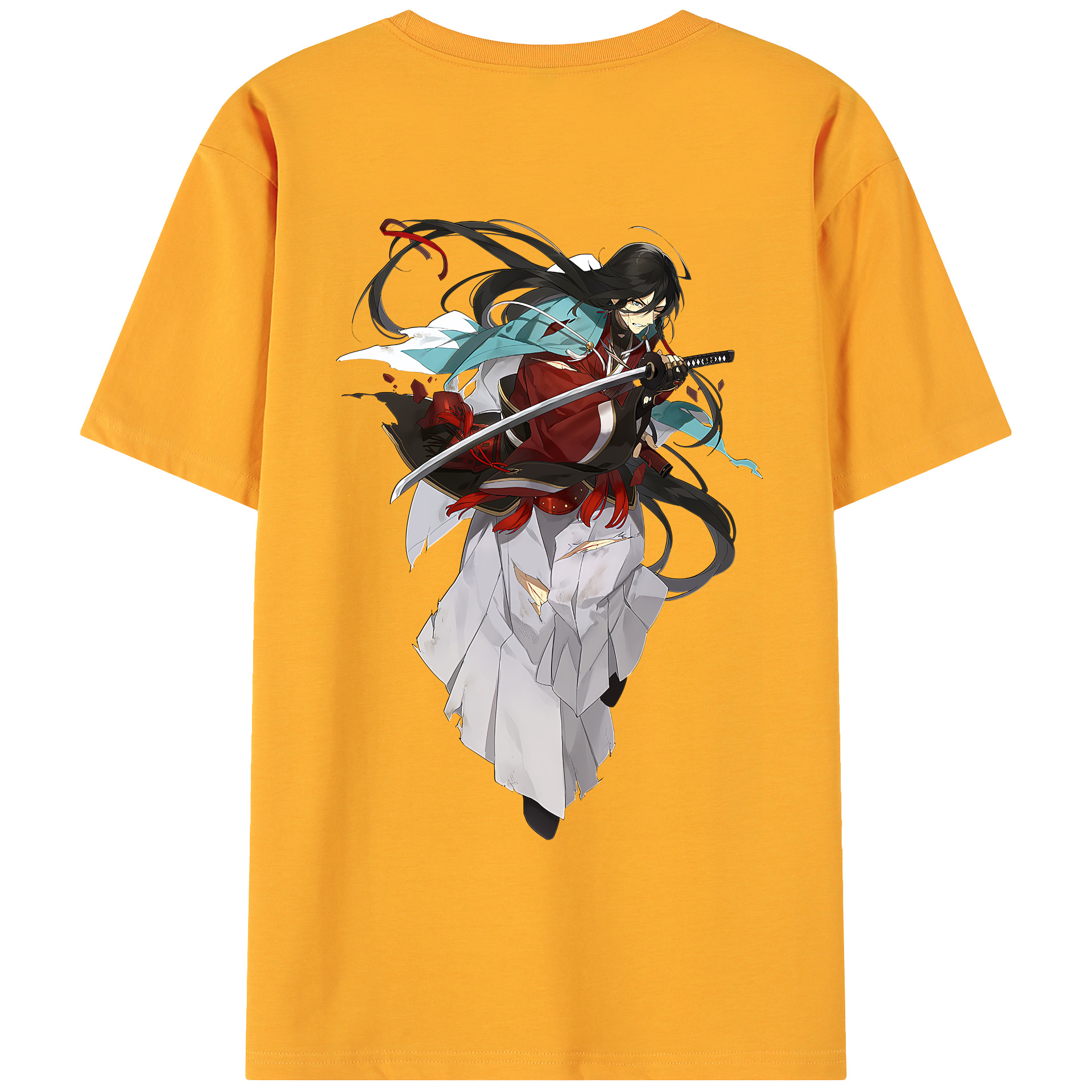 （画像用） 刀剣乱舞 Touken Ranbu 綿100％ メンズ半袖Tシャツ（バックプリント） 通気性