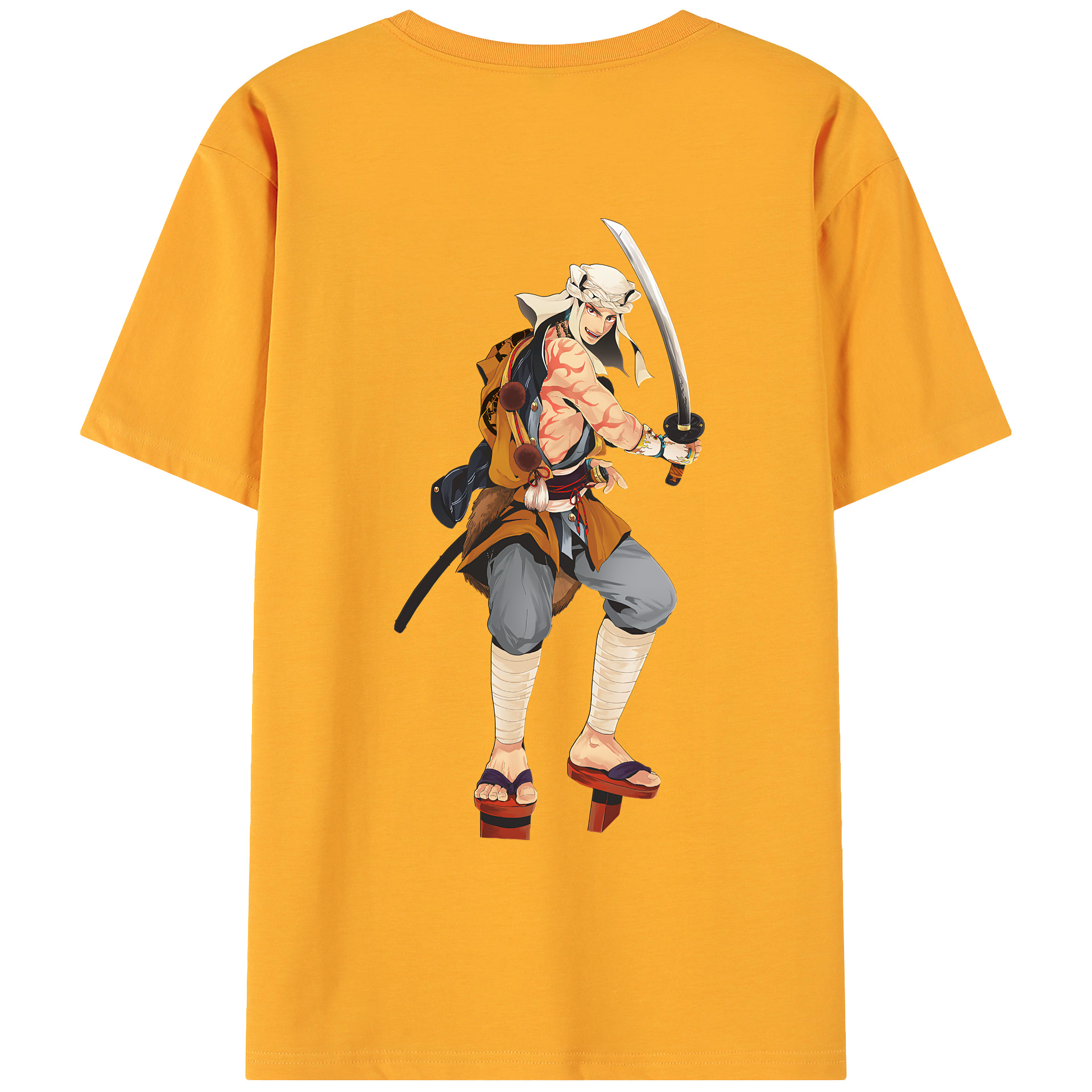 （画像用） 刀剣乱舞 Touken Ranbu 綿100％ メンズ半袖Tシャツ（バックプリント） 通気性