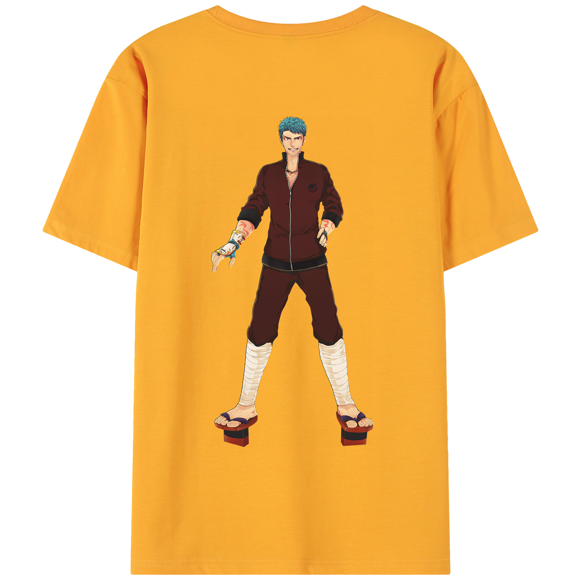 （画像用） 刀剣乱舞 Touken Ranbu 綿100％ メンズ半袖Tシャツ（バックプリント） 通気性