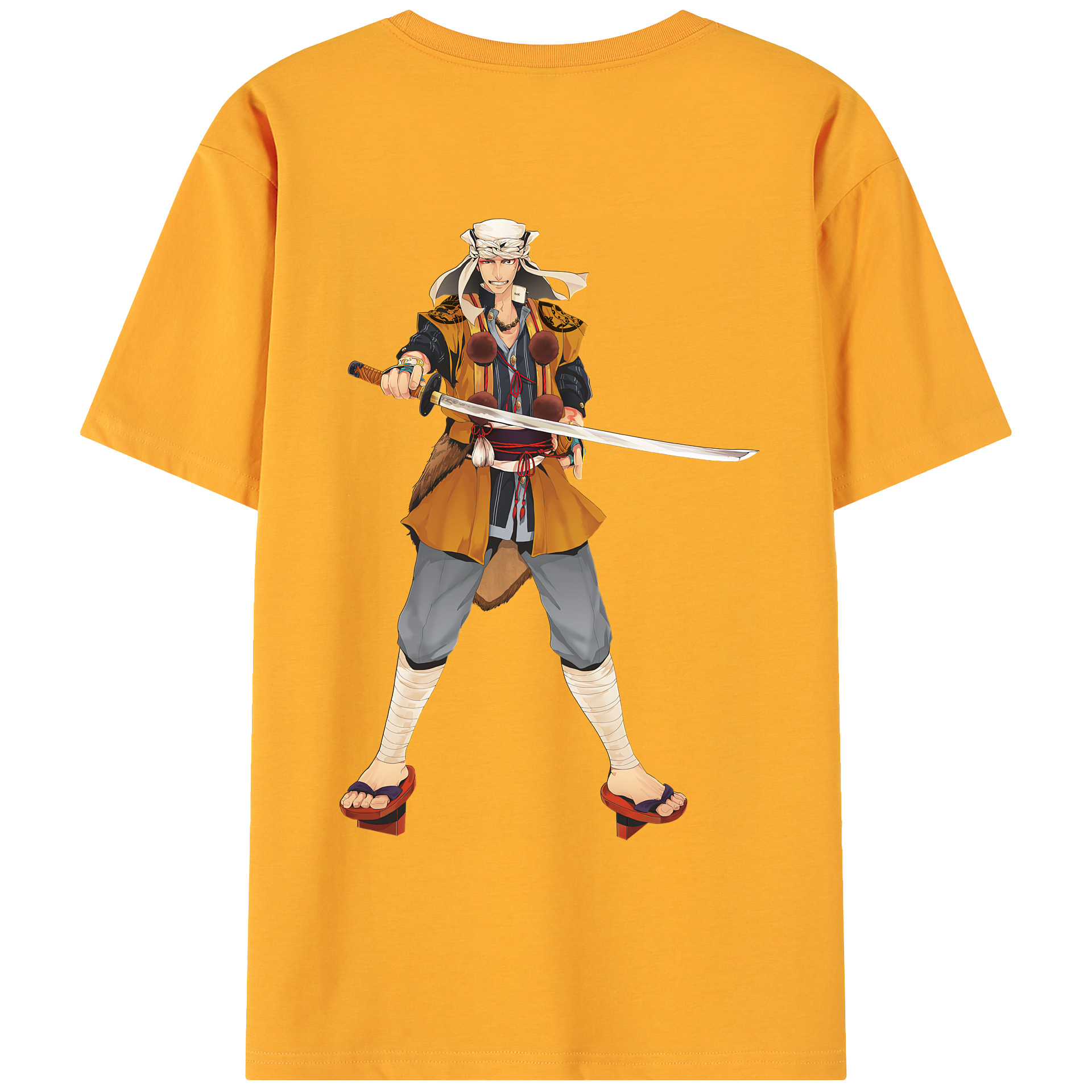 （画像用） 刀剣乱舞 Touken Ranbu 綿100％ メンズ半袖Tシャツ（バックプリント） 通気性